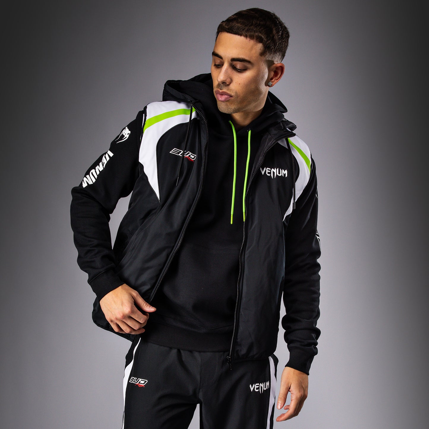 Venum x Bud Racing Chaqueta sin mangas para Hombre - Negro/Blanco/Verde lima