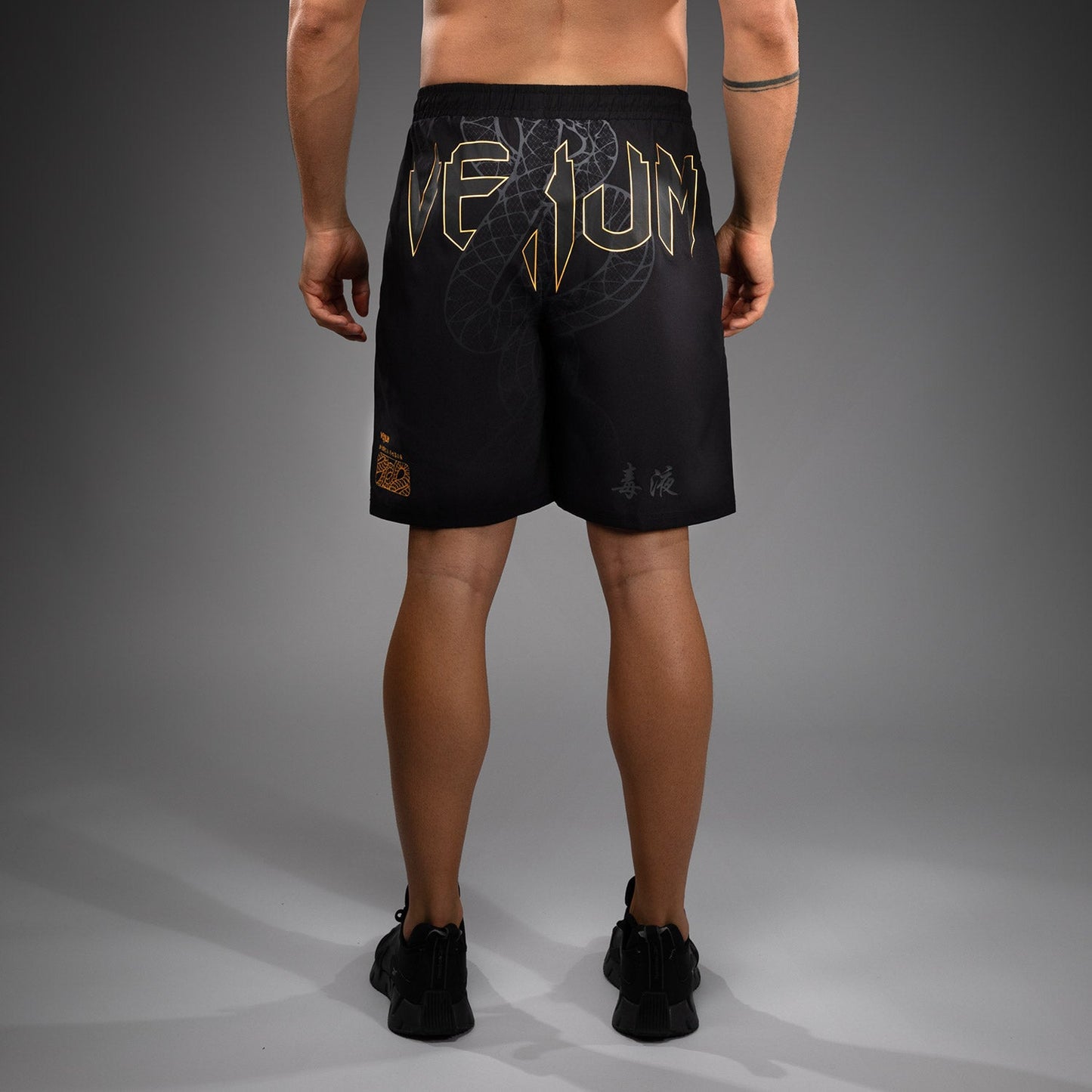 Venum Serpenti Pantalones Cortos de Entrenamiento – Negro/Plata/Dorado