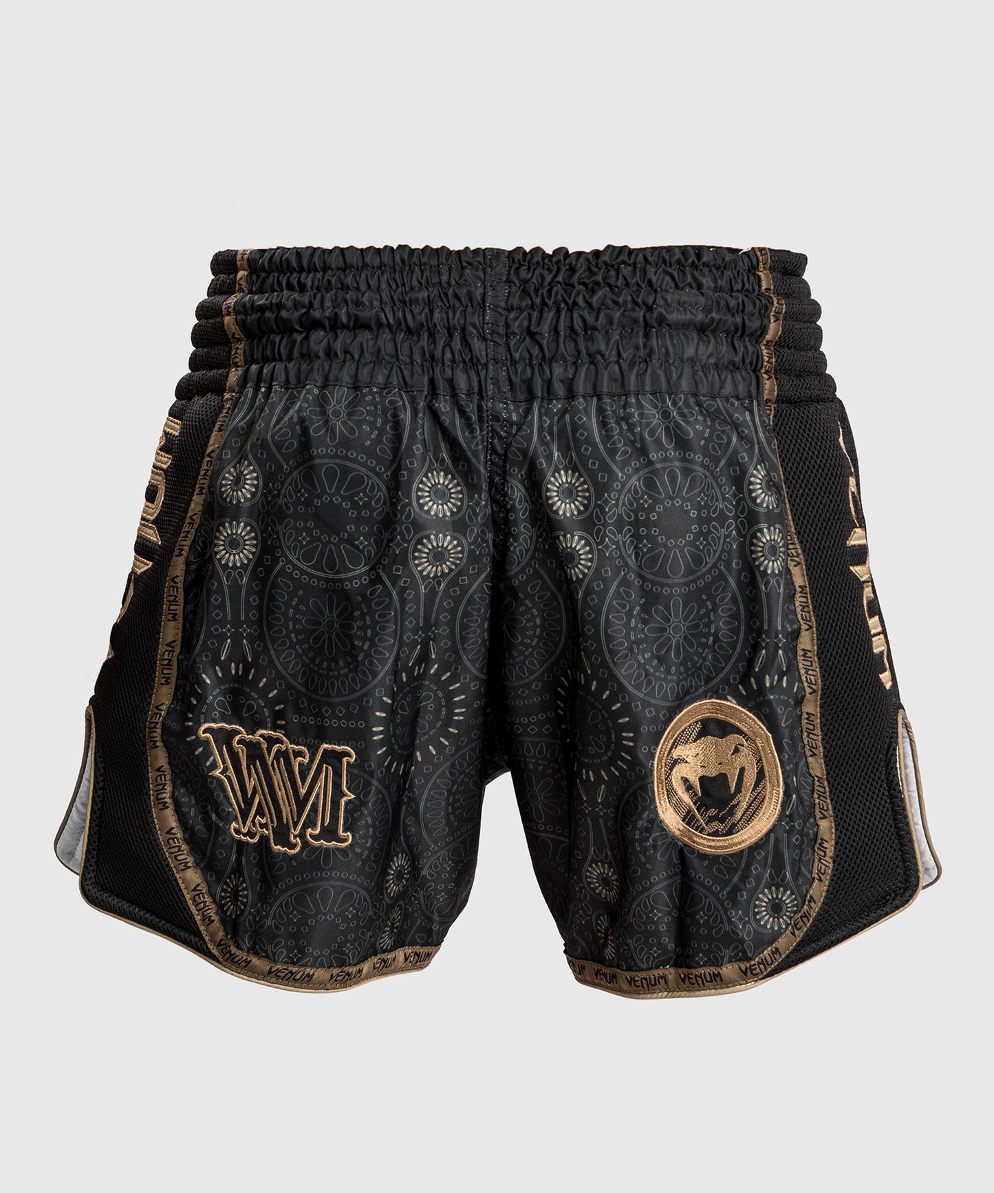 Venum Santa Muerte Dark Side - Pantalones Cortos de Muay Thai - Negro/Marrón