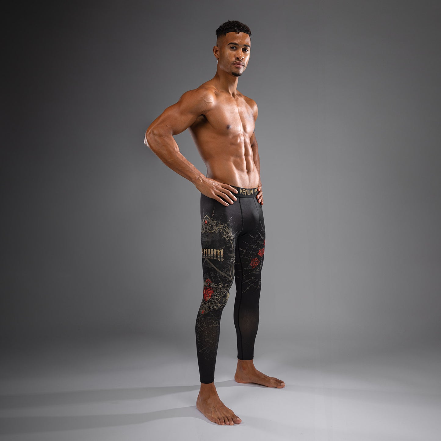 Venum Santa Muerte 5.0 Spats para Hombre - Negro Profundo/Oro