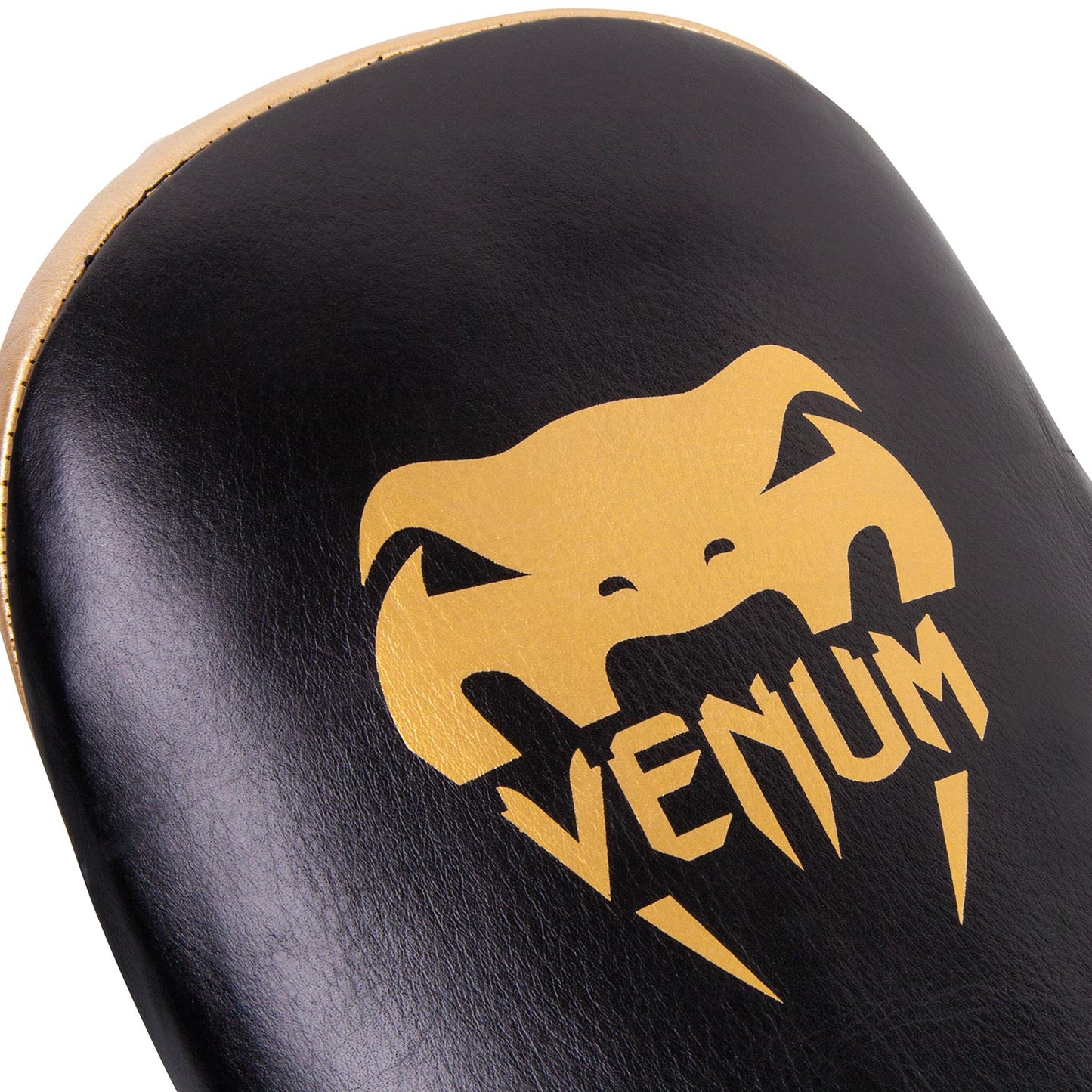 Venum Kick Pads Leather - Negro/Oro