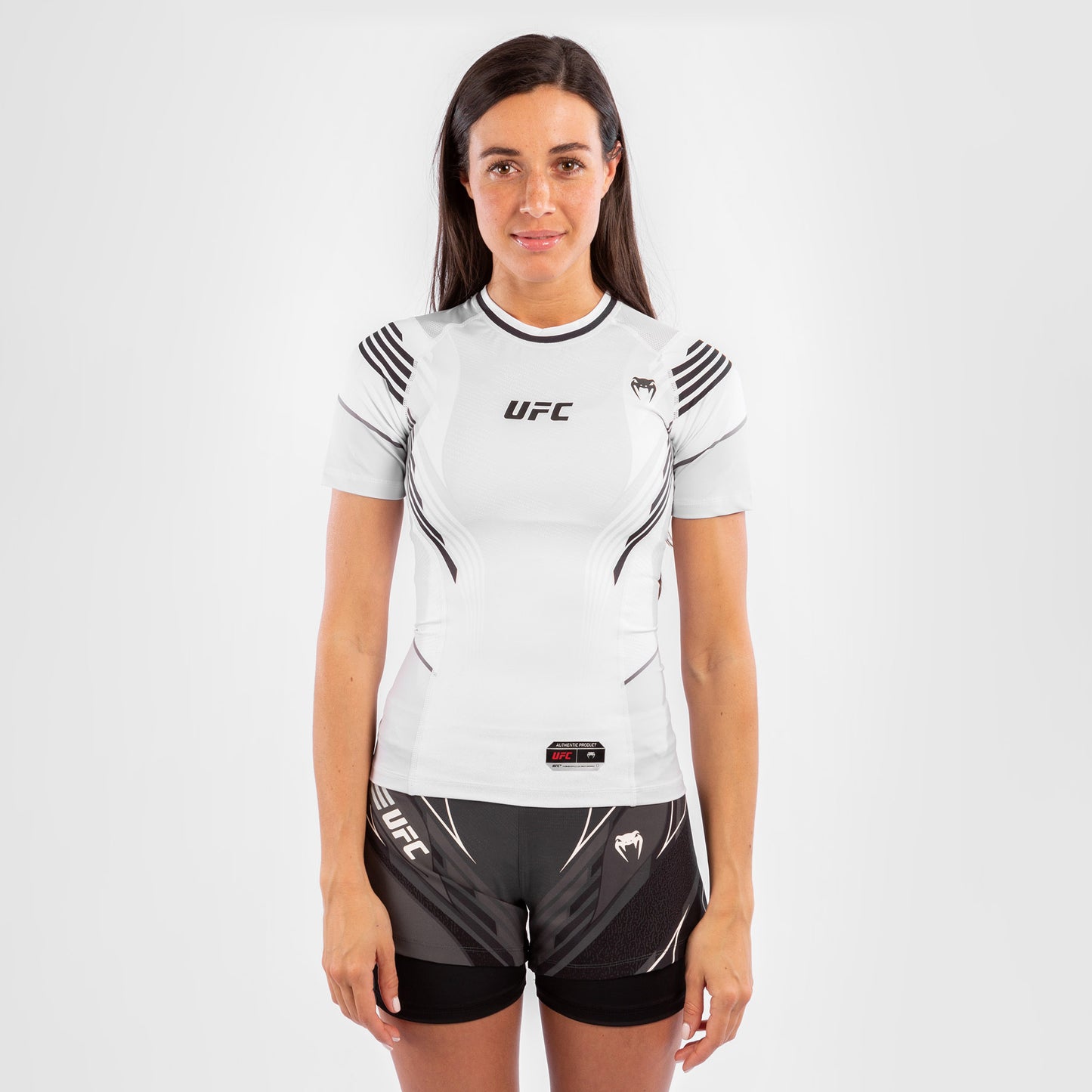 Camiseta De Compresión Para Mujer UFC Venum Authentic Fight Night - Blanco