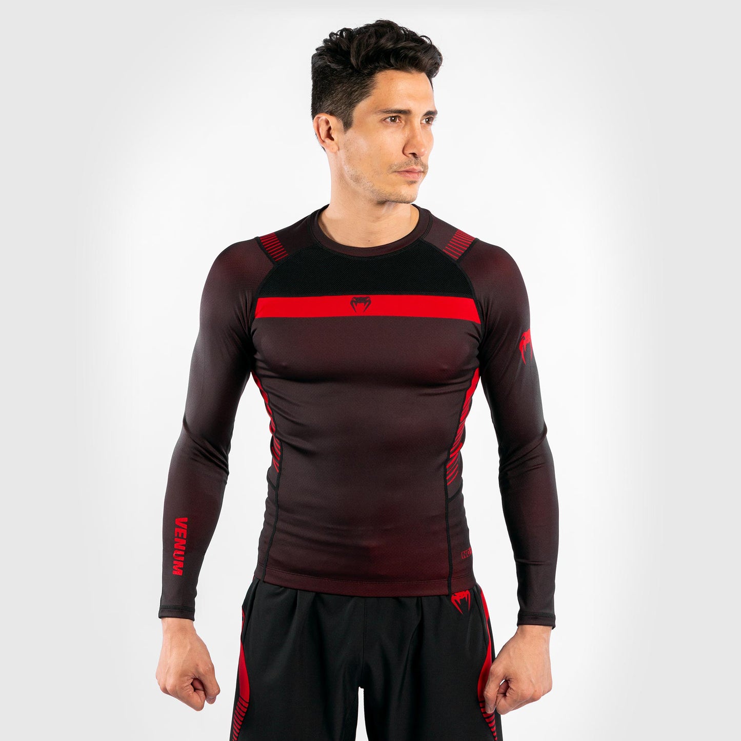 Camiseta de compresión Venum No Gi 3.0 - Manga larga - Negro/Rojo