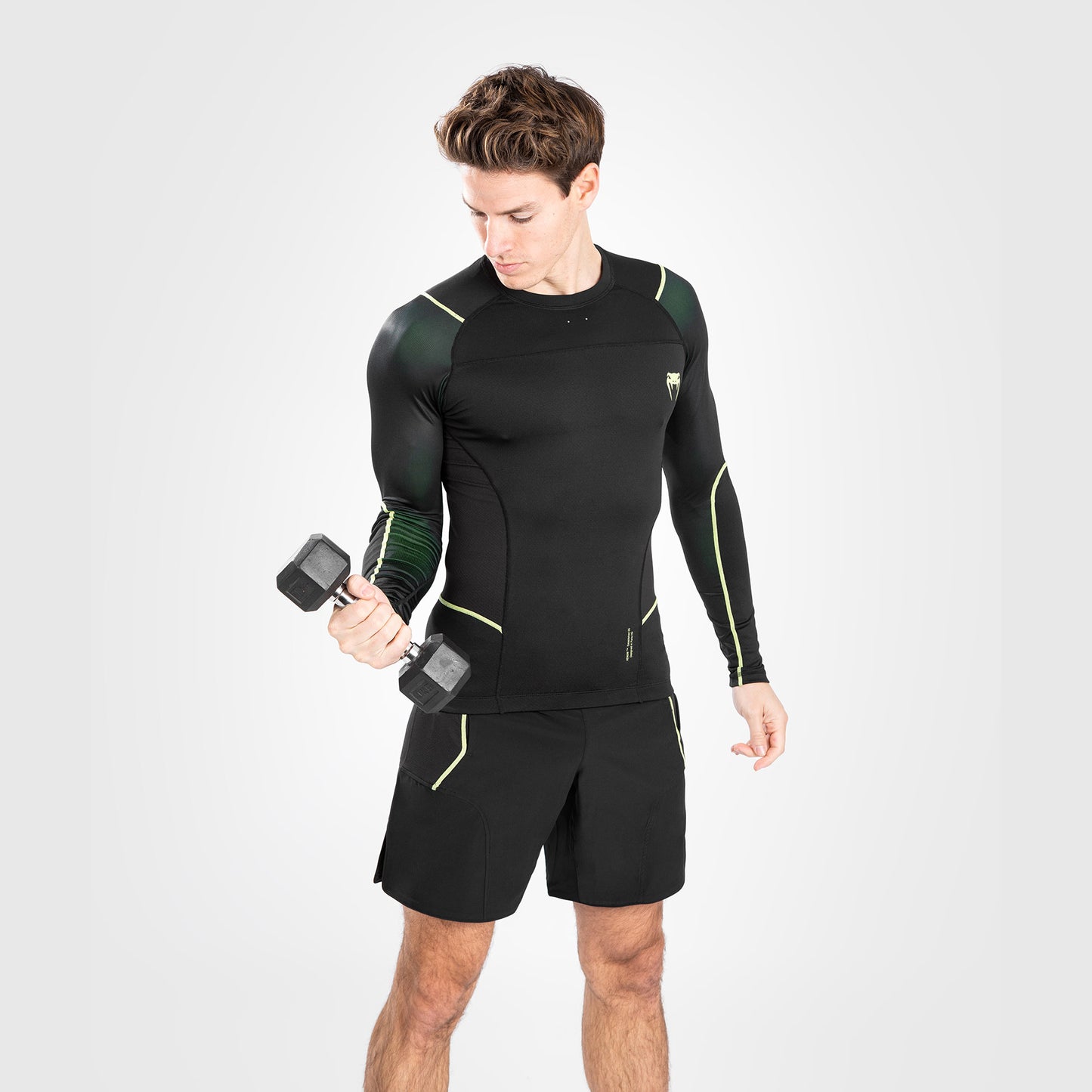 Venum Fusion 2.0  Lycra para hombre - Manga larga - Negro/Amarillo
