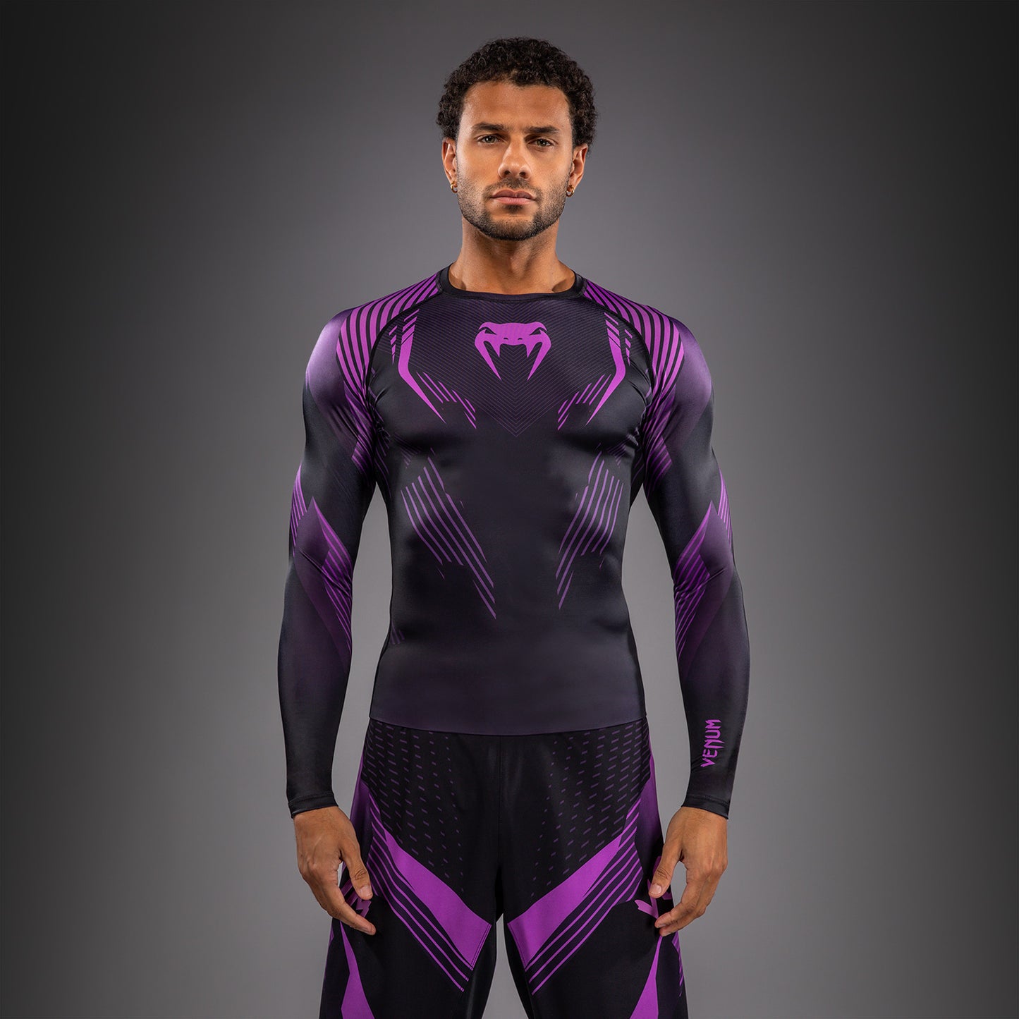 Venum No-Gi 6.0 Rashguard Manga Larga - Negro/Morado