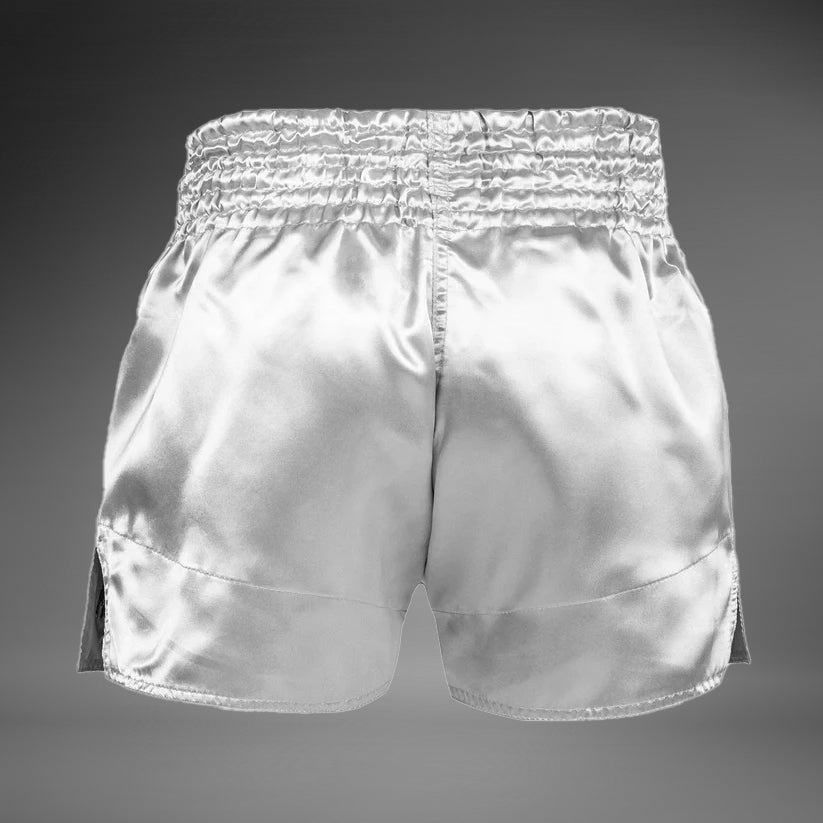 Pantalones Cortos de Boxeo Tailandés Venum Classic Plata/Negro