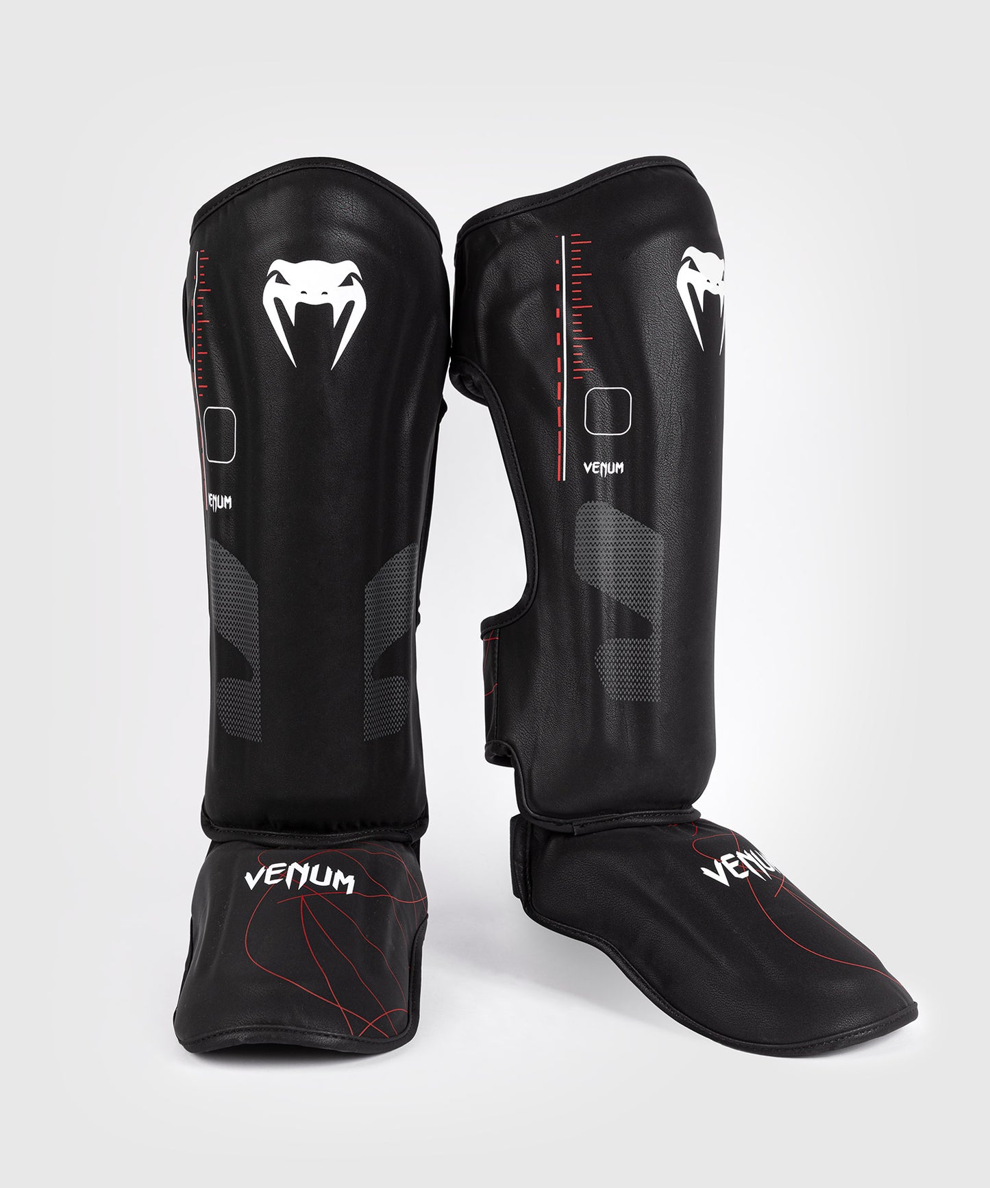 Venum Tactical XT Espinilleras - Negro/Rojo Fuego