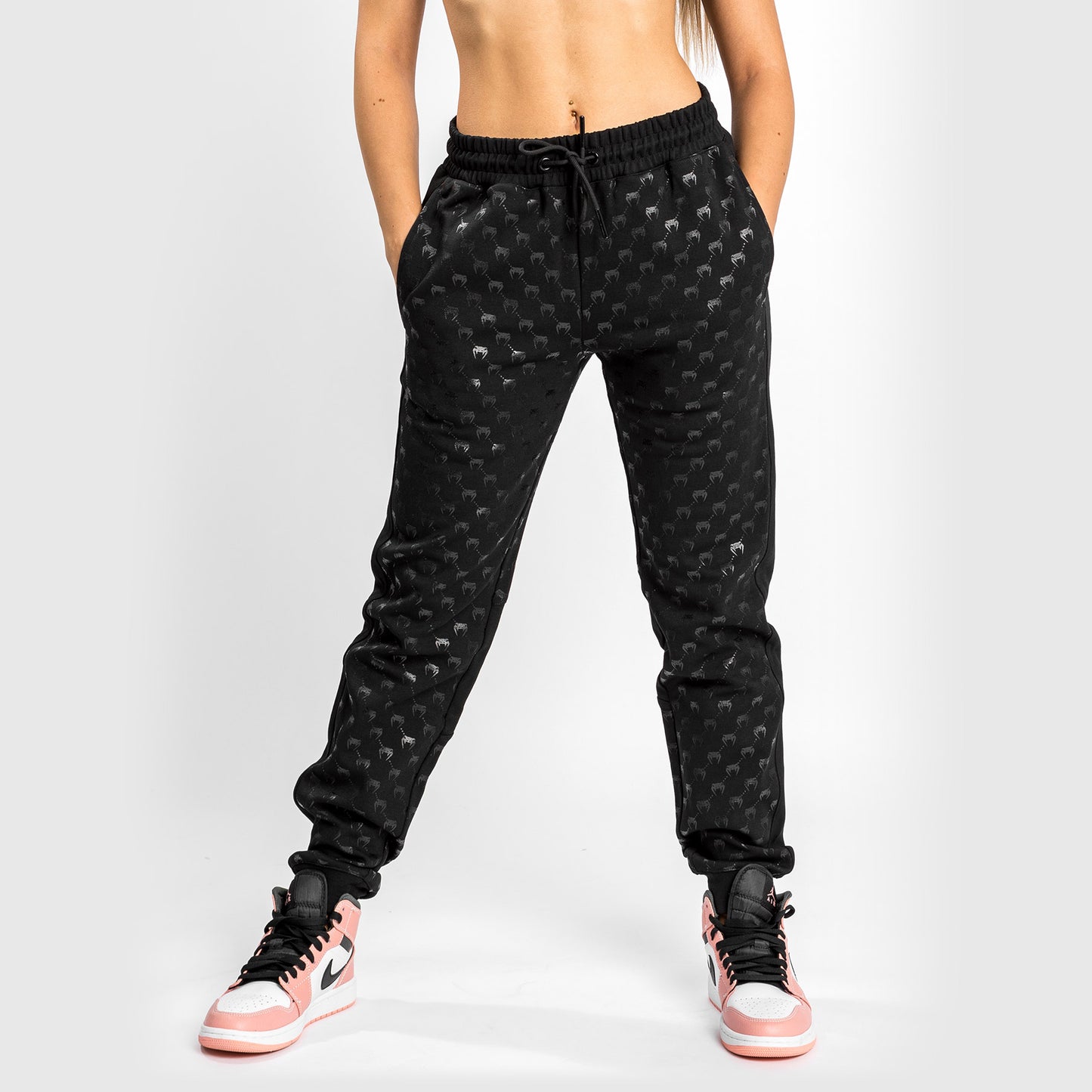 Pantalones de Jogging Venum Monogram para Mujer – Negro/Oro Rosa