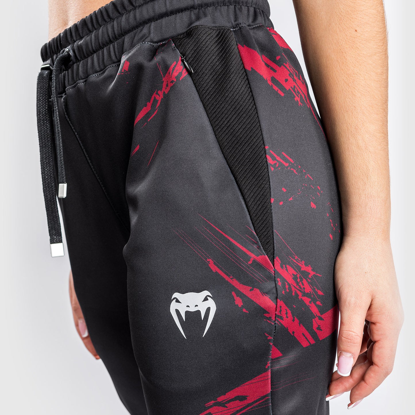 Pantalones deportivos UFC Venum Authentic Fight Week 2.0 - Para mujer - Negro/Rojo