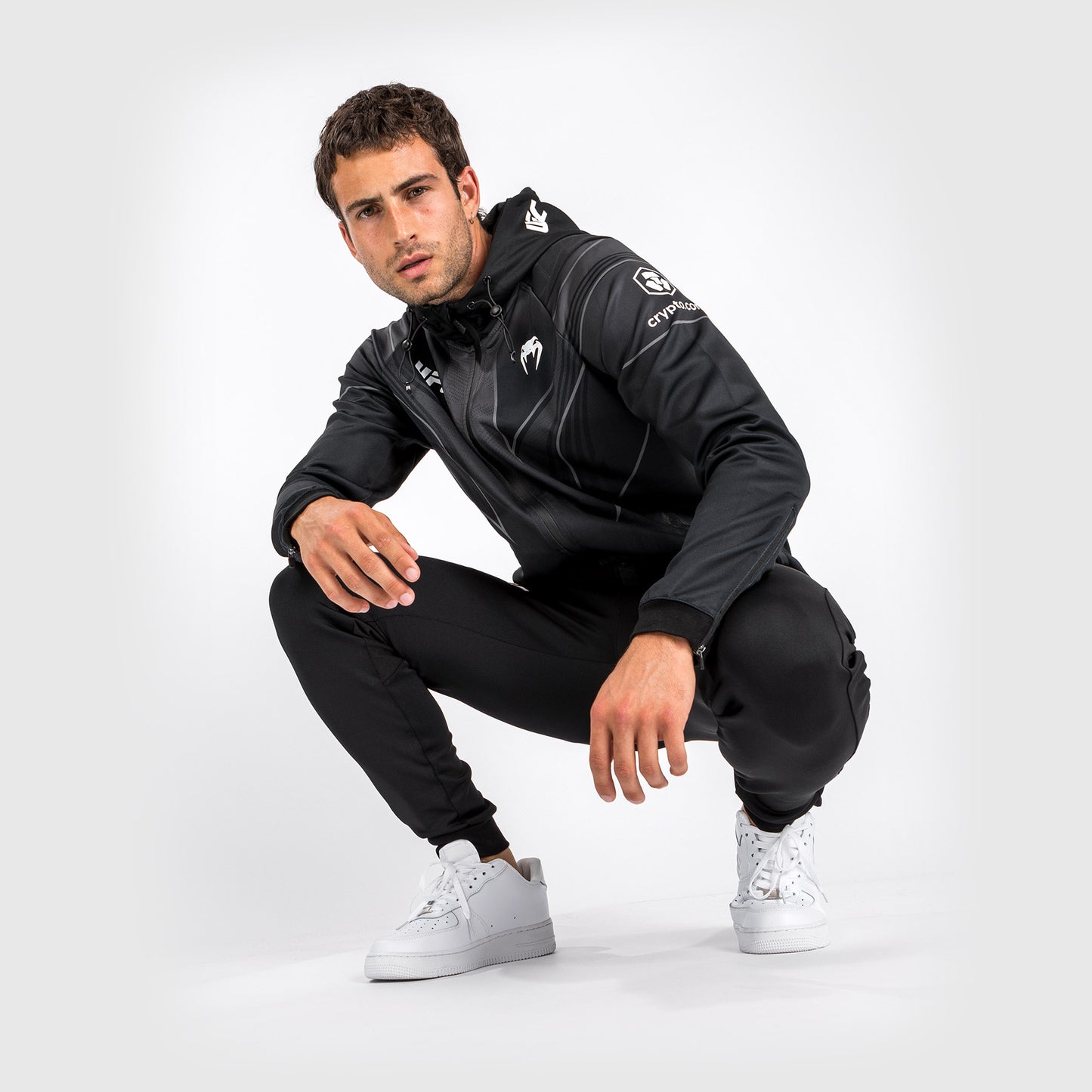 Sudadera con capucha UFC Venum Authentic Fight Night 2.0 para hombre - Negra