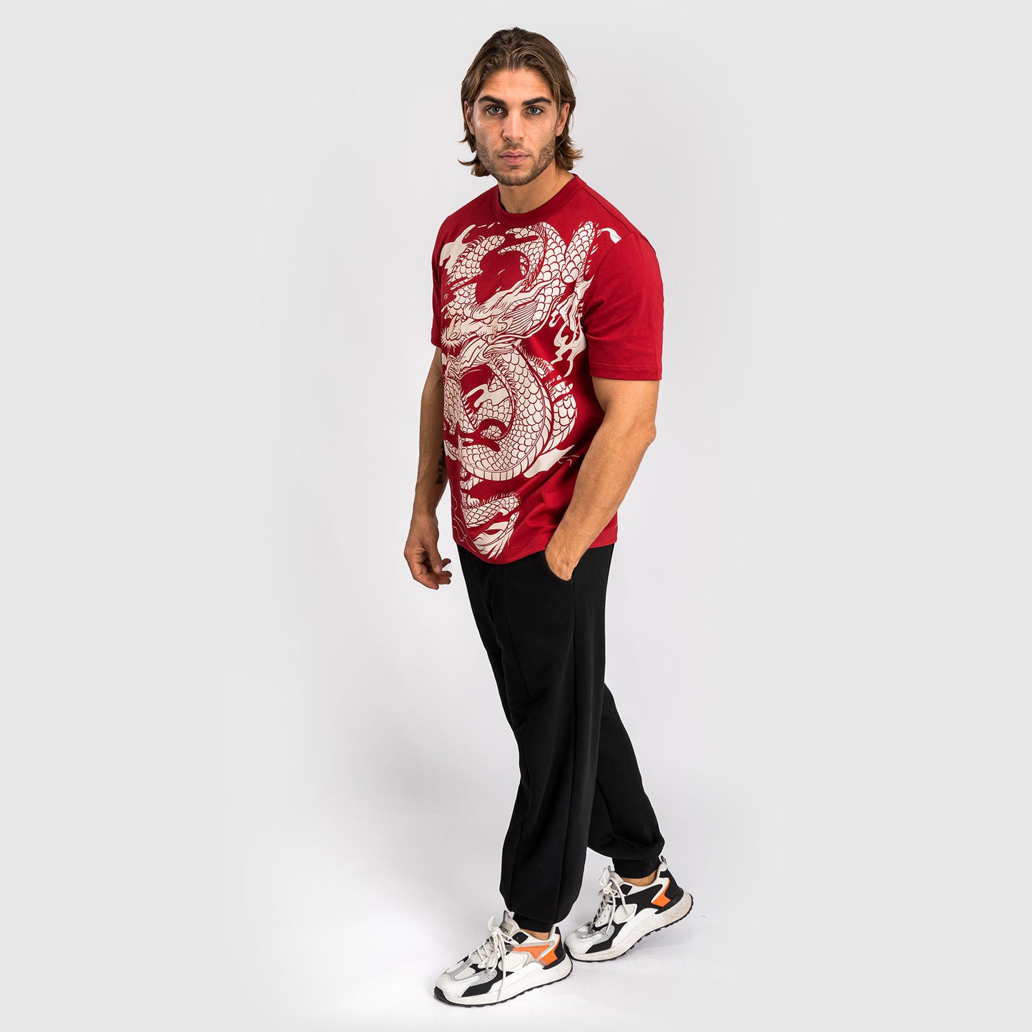 Venum Dragon’s Flight Camiseta para hombre - Rojo cereza/Blanco crema