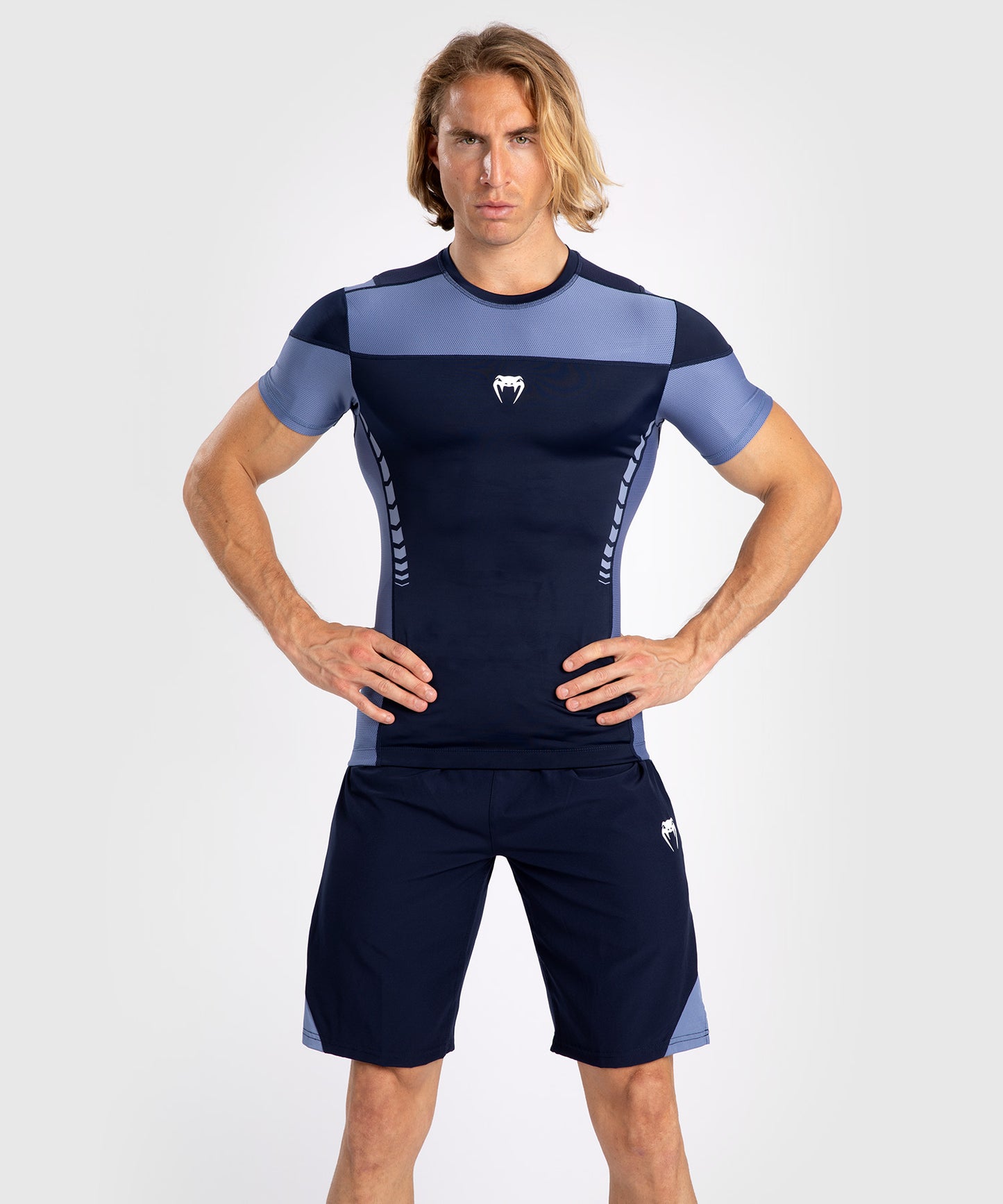 Venum Tempest Camiseta Rashguard De Manga Corta para Hombre - Azul Marino/Azul