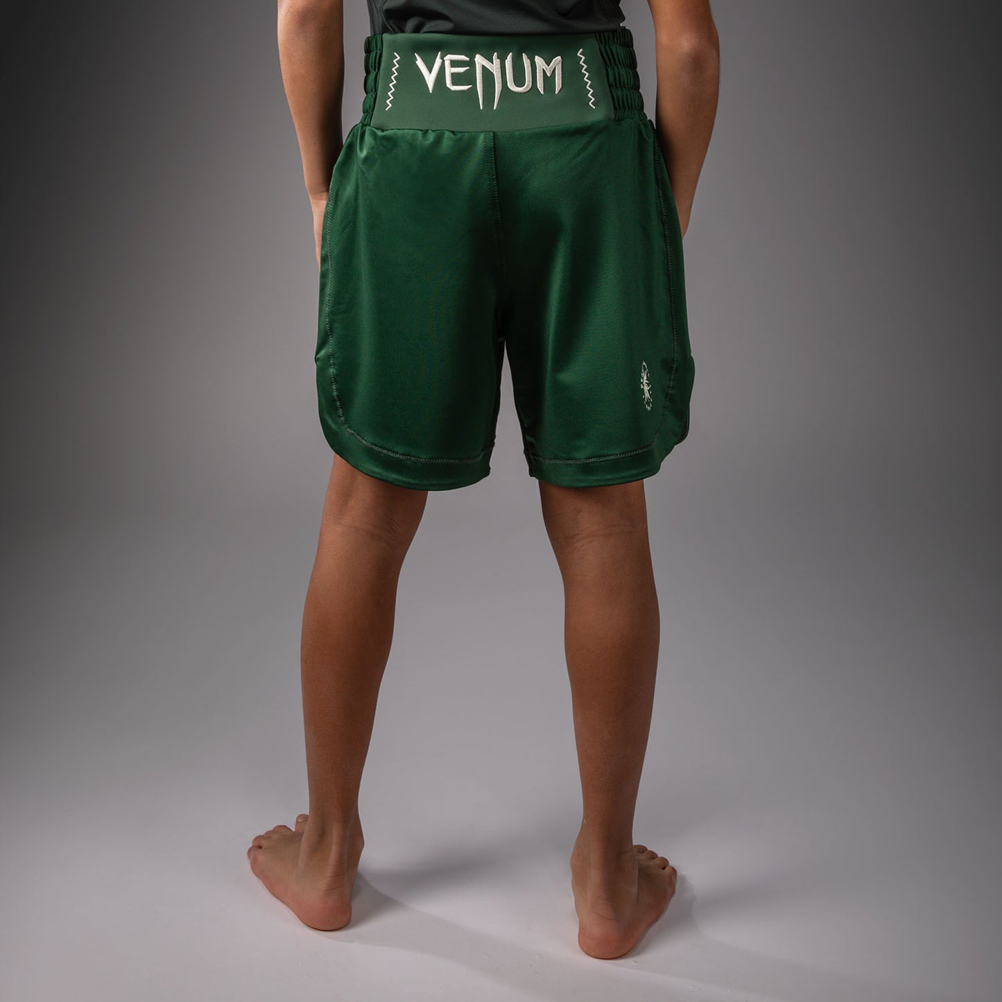 Venum Attack Pantalones Cortos de Boxeo Infantil - Verde Bosque/ Blanco Roto