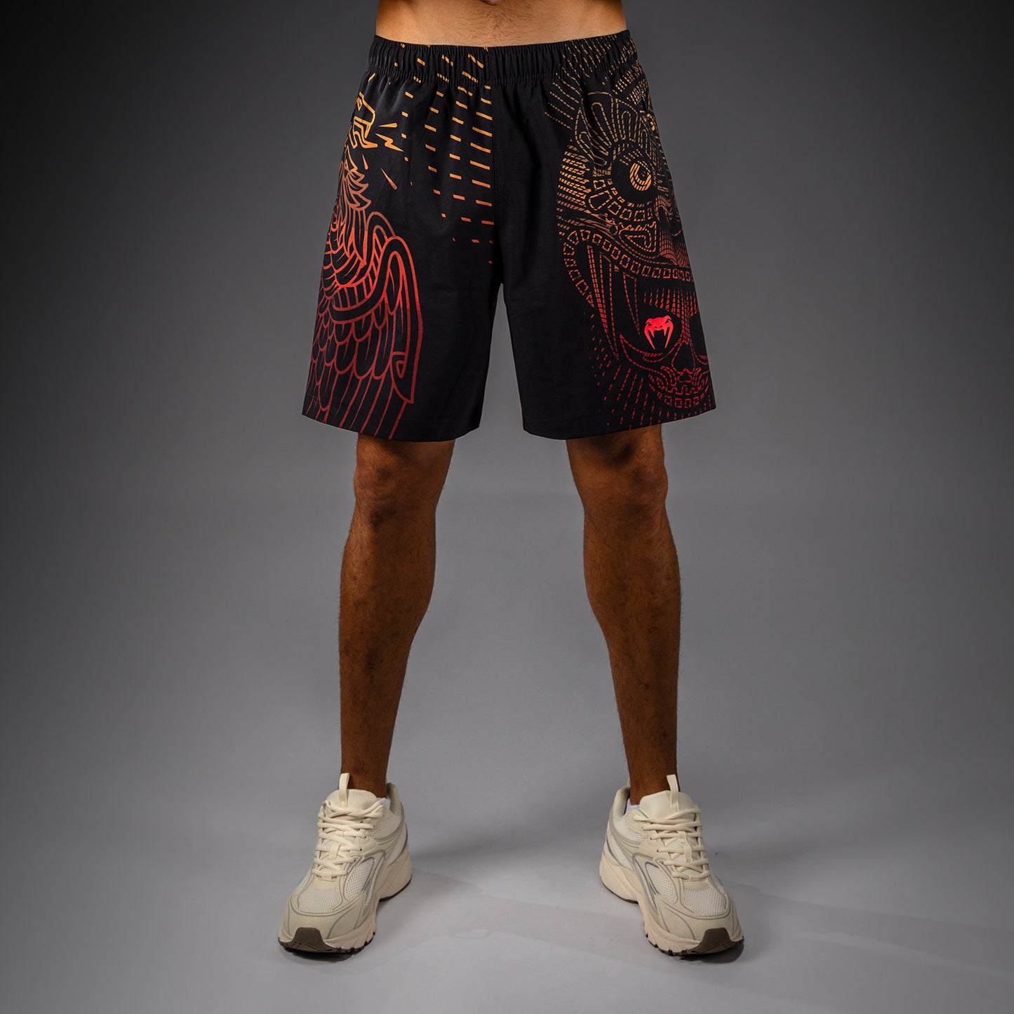Venum Quetzal Fury Pantalones Cortos de Entrenamiento - Negro/Rojo Fury/Mandarina