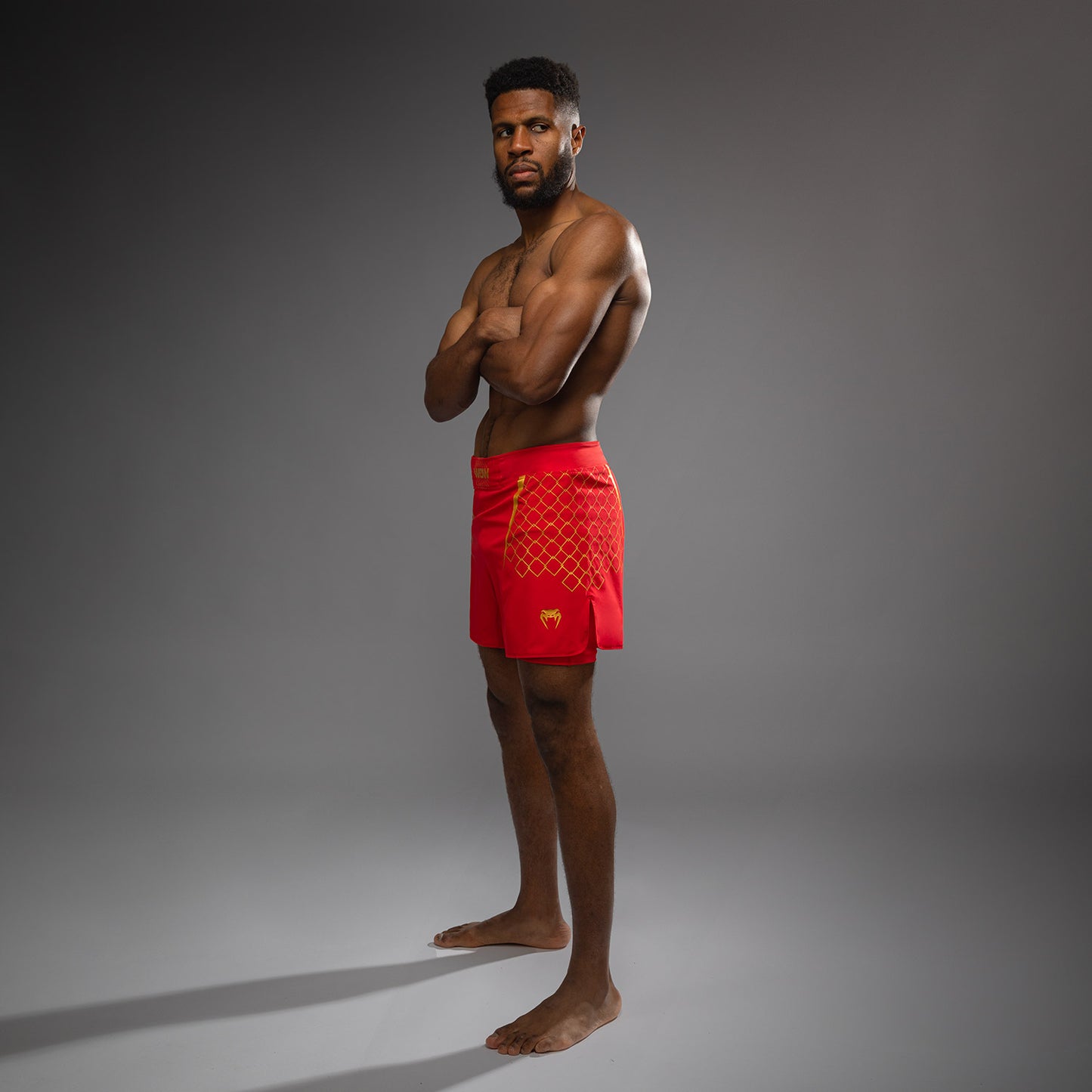 Venum x WOW FC Pantalones de Lucha para Hombre - Fury Rojo/Oro