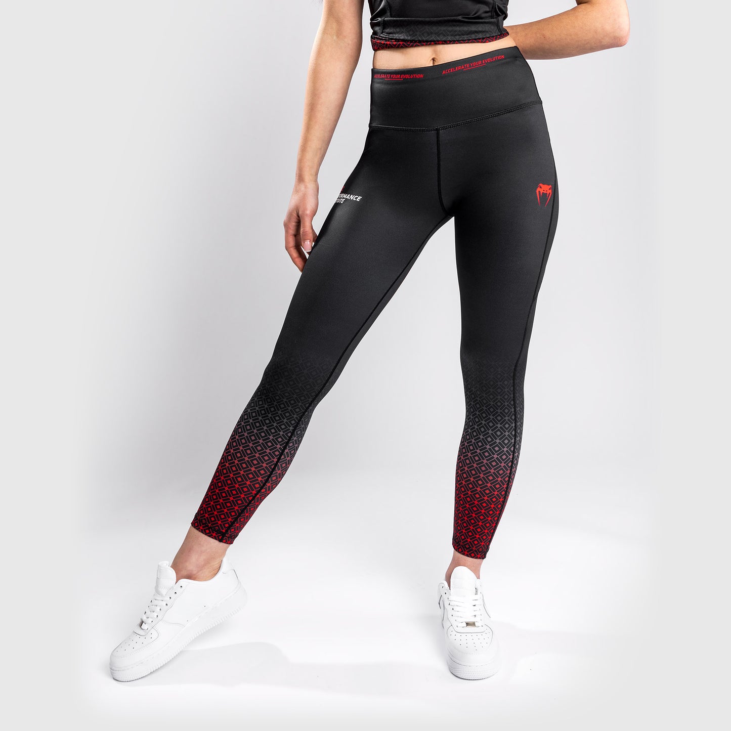 Leggings Venum UFC Performance Institute - Negro/Rojo