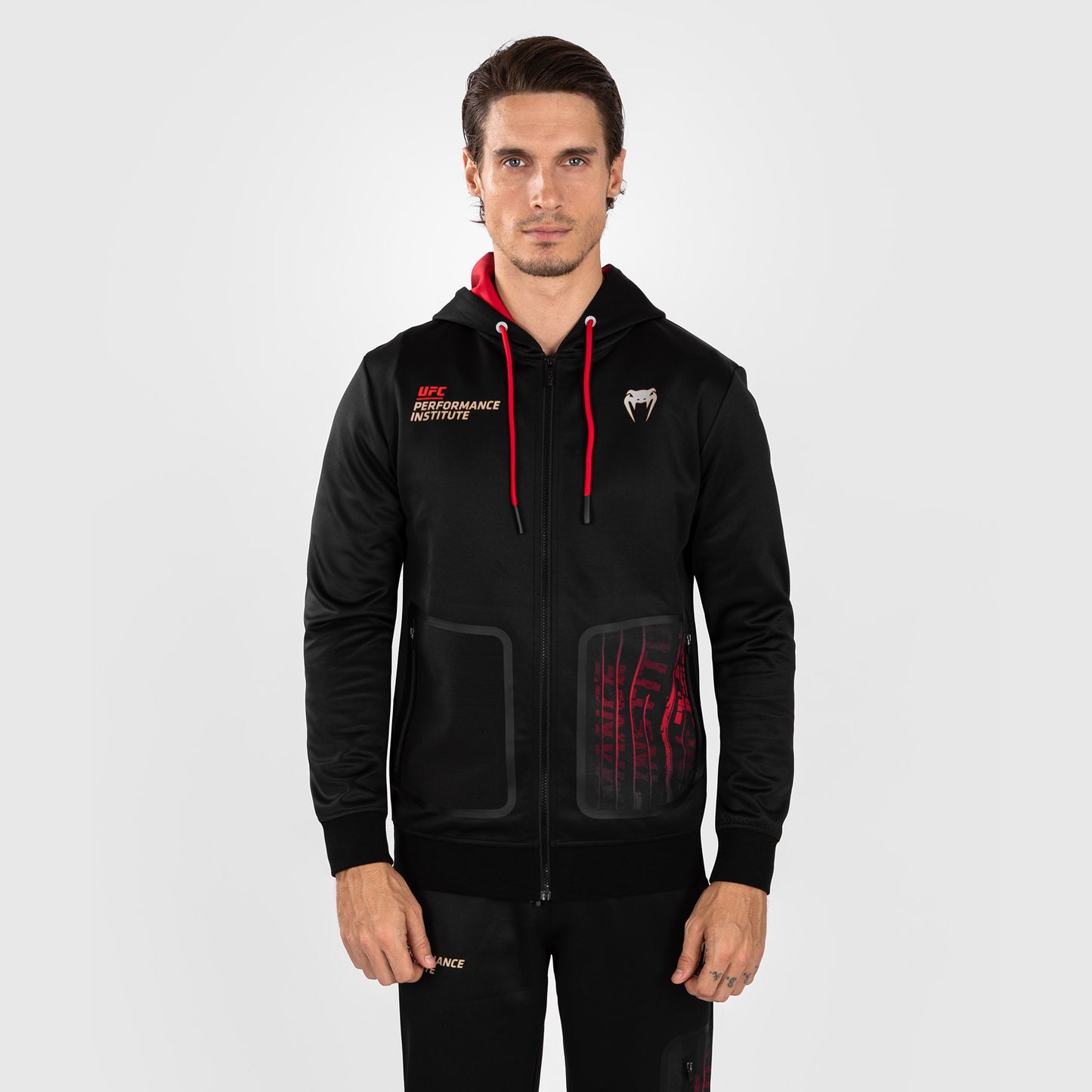 UFC Venum Performance Institute 2.0 Sudadera con cremallera para hombre - Negra/Roja
