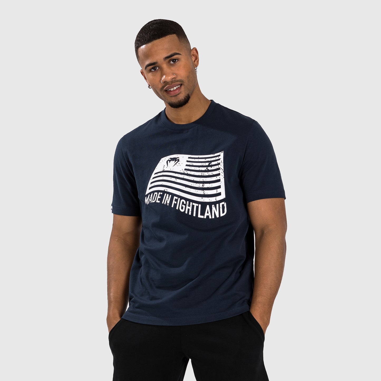 Venum Made in Fightland Camiseta - Azul Marino/Blanco