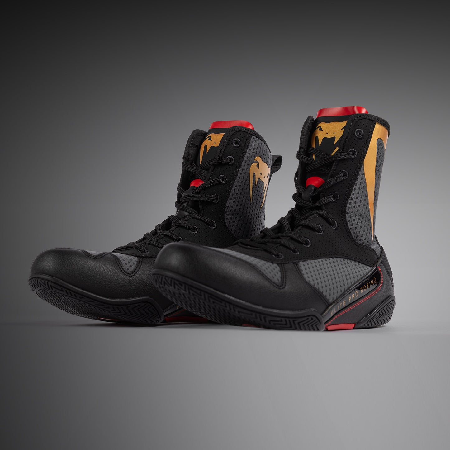 Venum Elite Zapatillas de Boxeo - Gris Tormenta/Oro