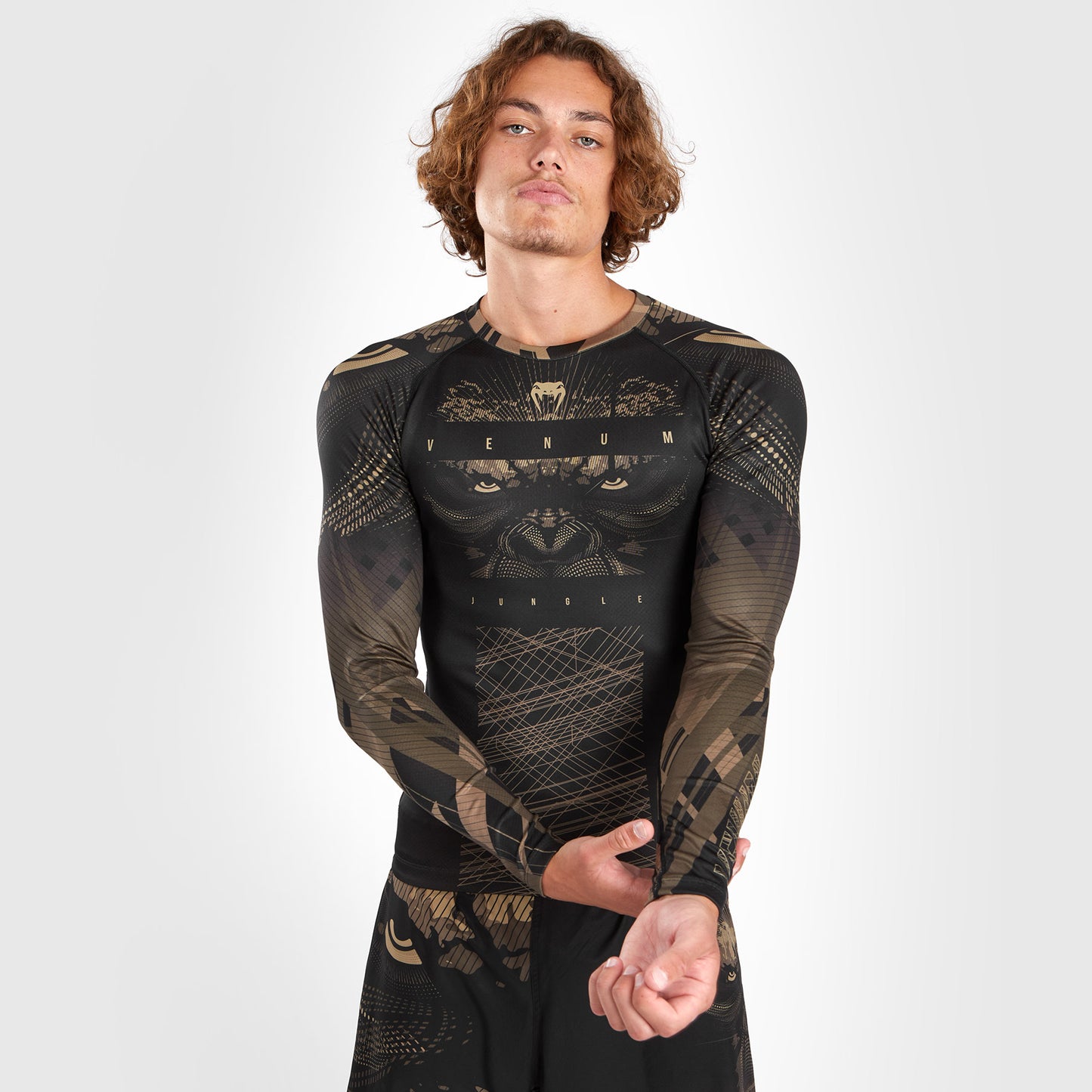 Venum Gorilla Jungle Rashguard Manga Larga - Arena/Negro
