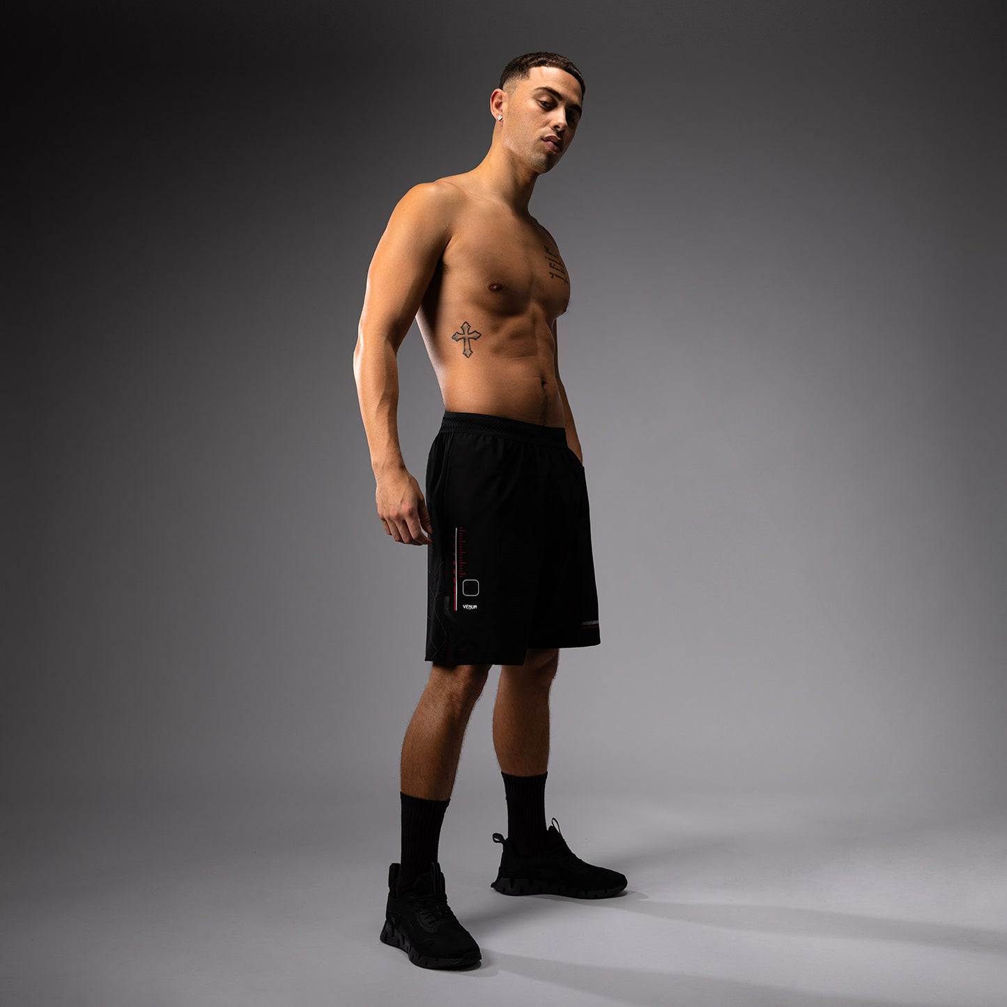 Venum Tactical XT  Pantalón Corto de Entrenamiento Hombre - Negro/Rojo Fuego