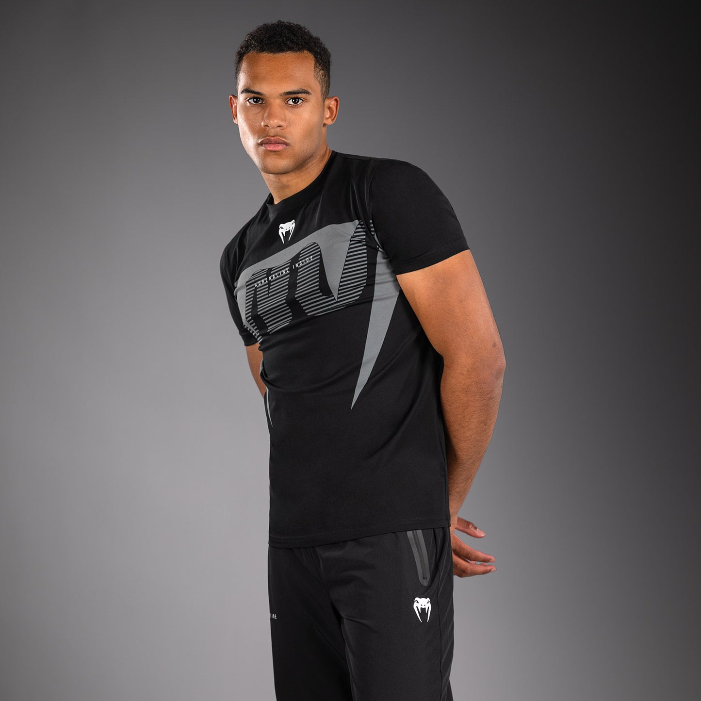 Venum Adrenaline Camiseta – Negro/Gris Plata