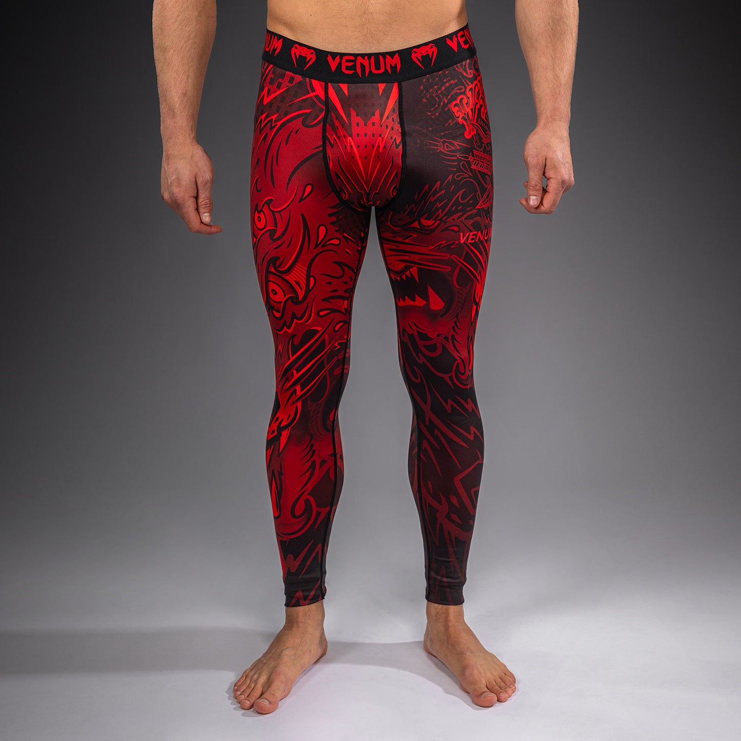 Venum Wolf Atak Spats – Negro/Rojo