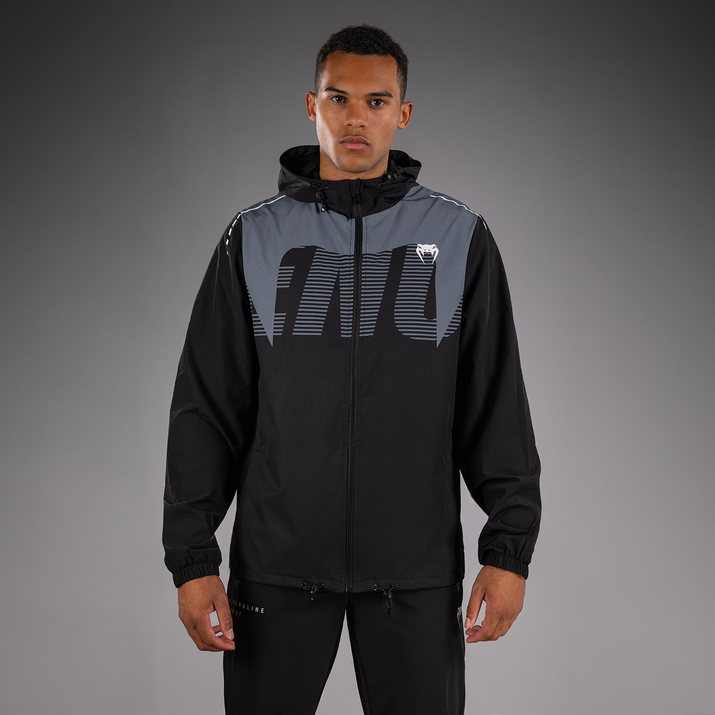 Venum Adrenaline Chaqueta Deportiva – Negro/Gris Plateado