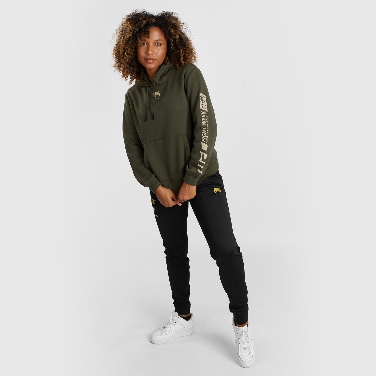 UFC Adrenaline by Venum Fight Week Sudadera con Capucha para Mujer - Caqui