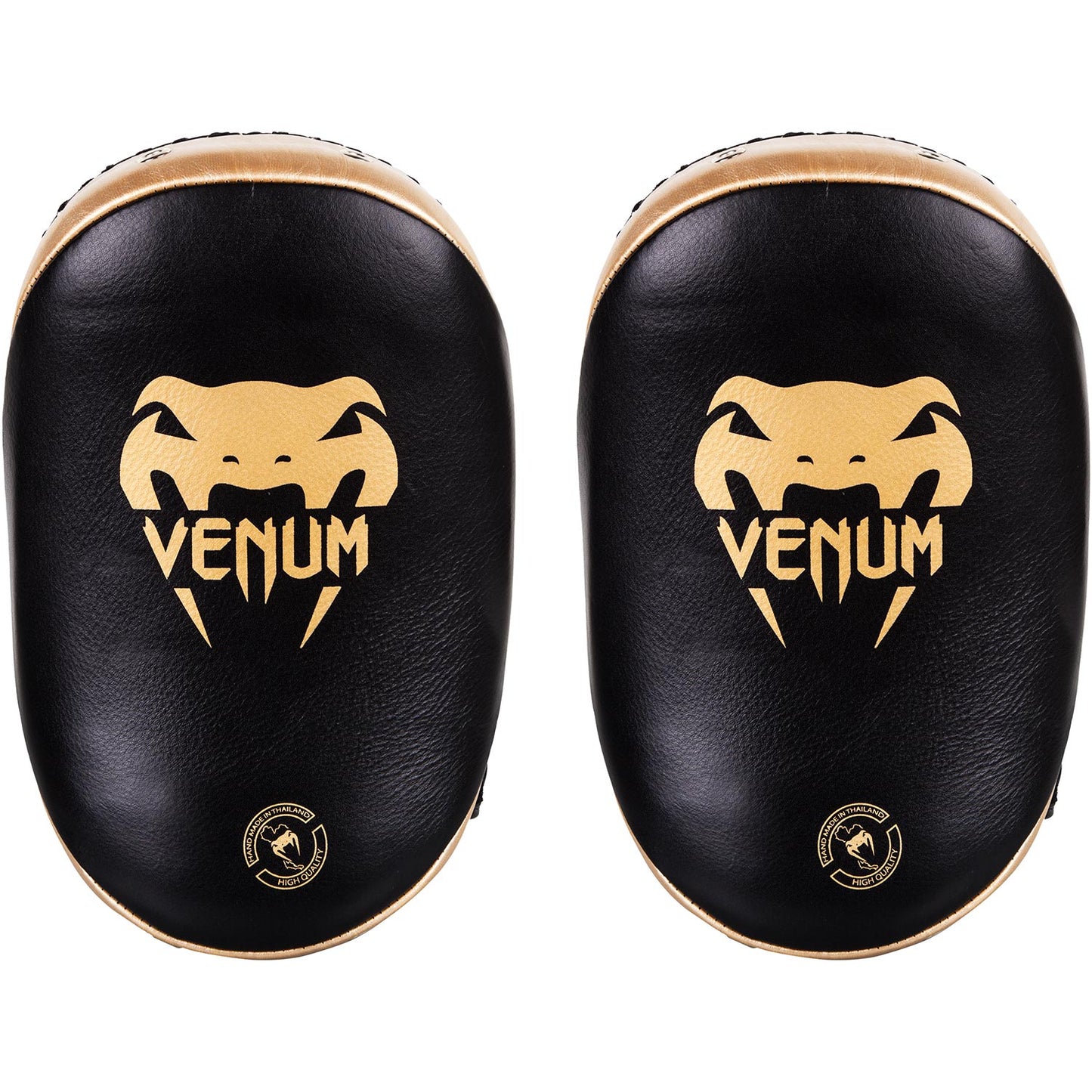 Venum Kick Pads Leather - Negro/Oro