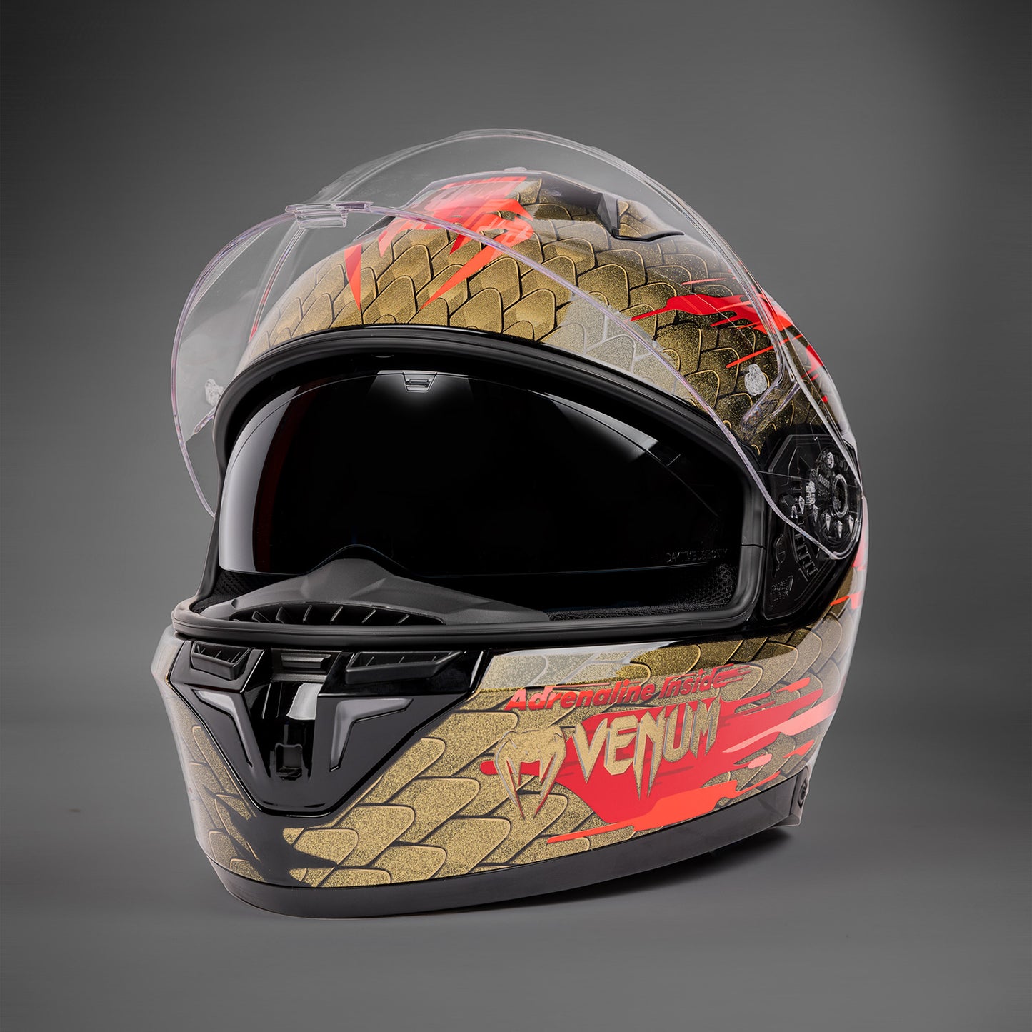 Casco de moto Venum x Shark SKWAL i3 - Rojo/Dorado