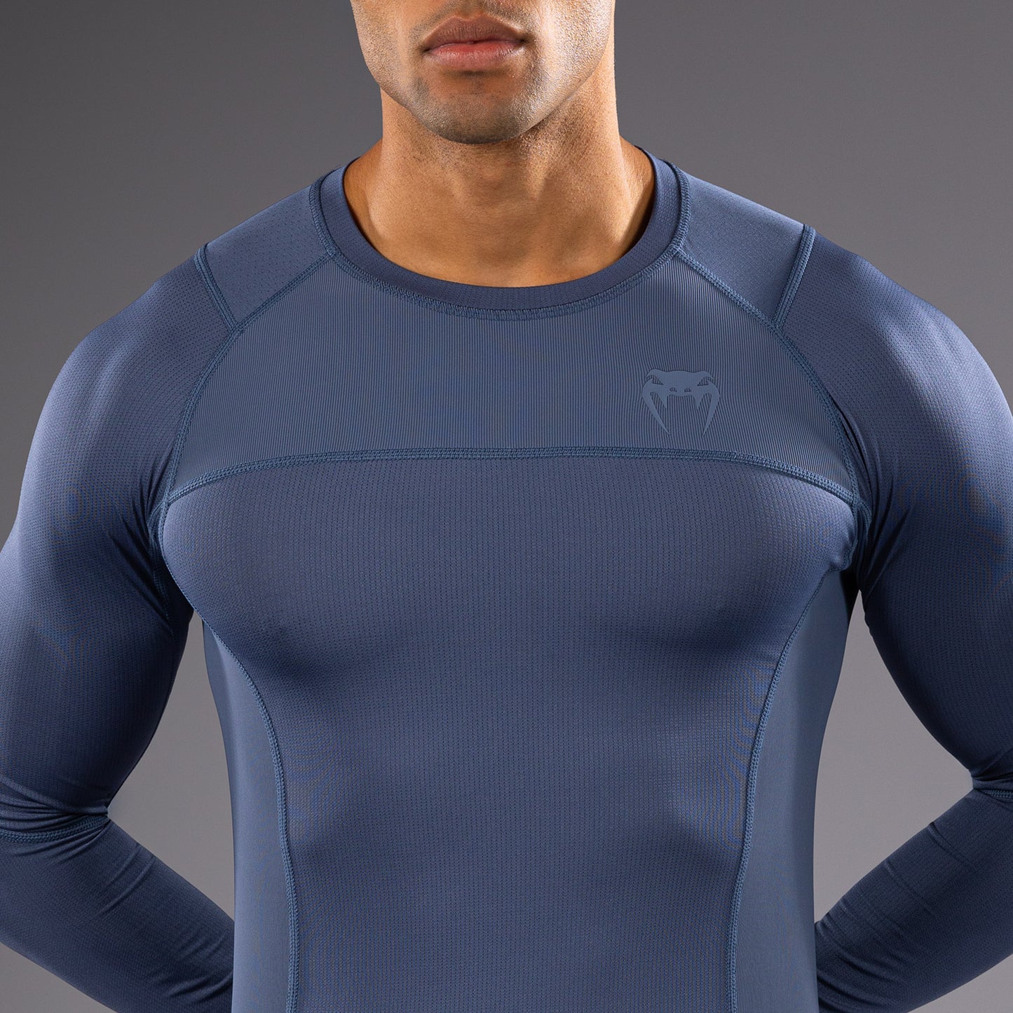 Venum G-Fit Air Rashguard de Manga Larga para Hombre - Azul Niebla