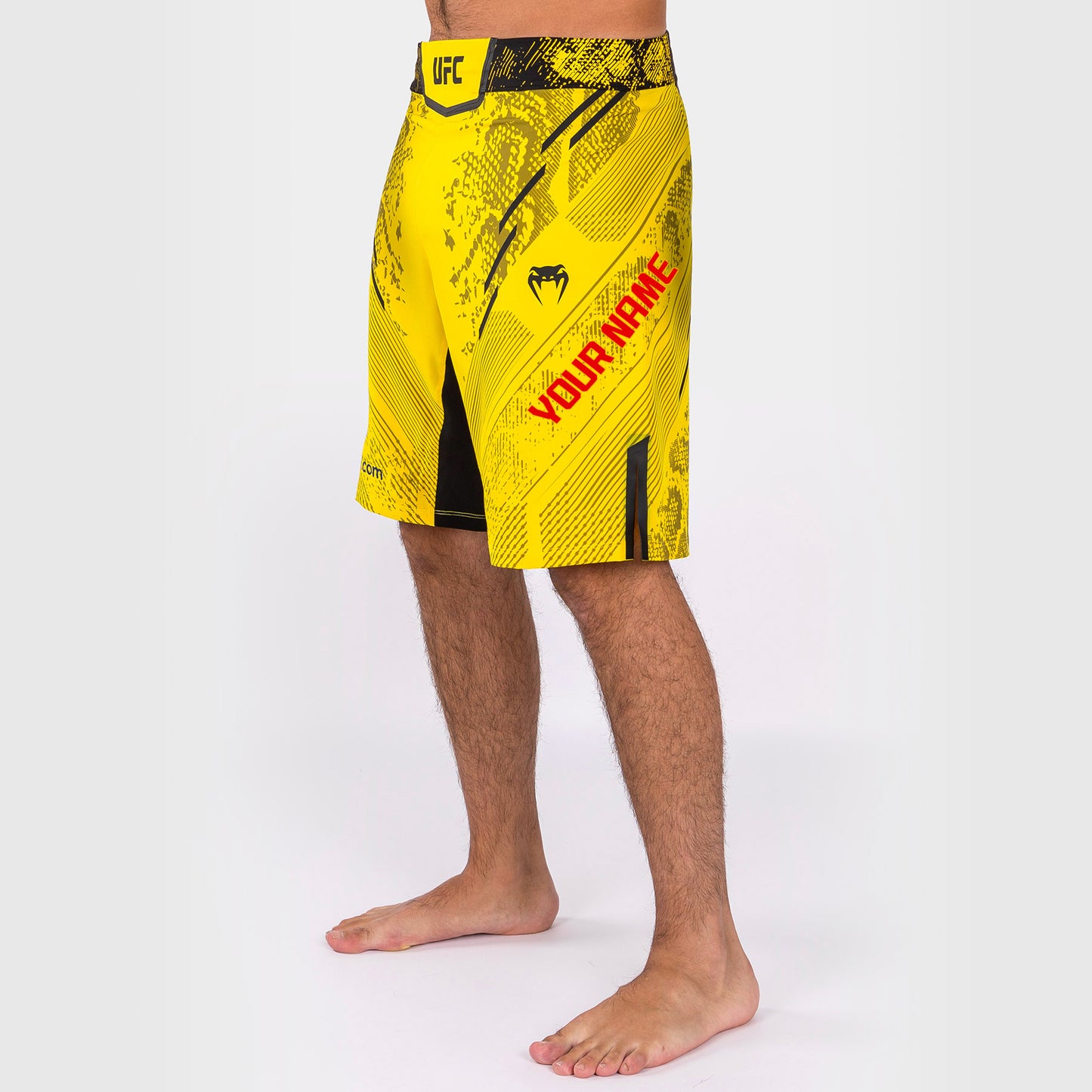 Pantalón Corto UFC Adrenaline by Venum Personalizado Authentic Fight Night, Corte Largo, Hombre - Amarillo