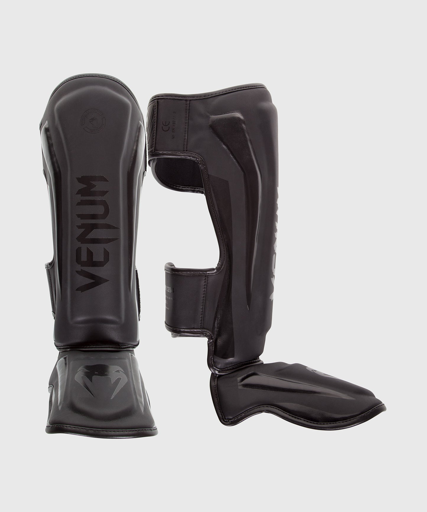 Espinilleras Venum Elite Standup - Negro Mate/Negro