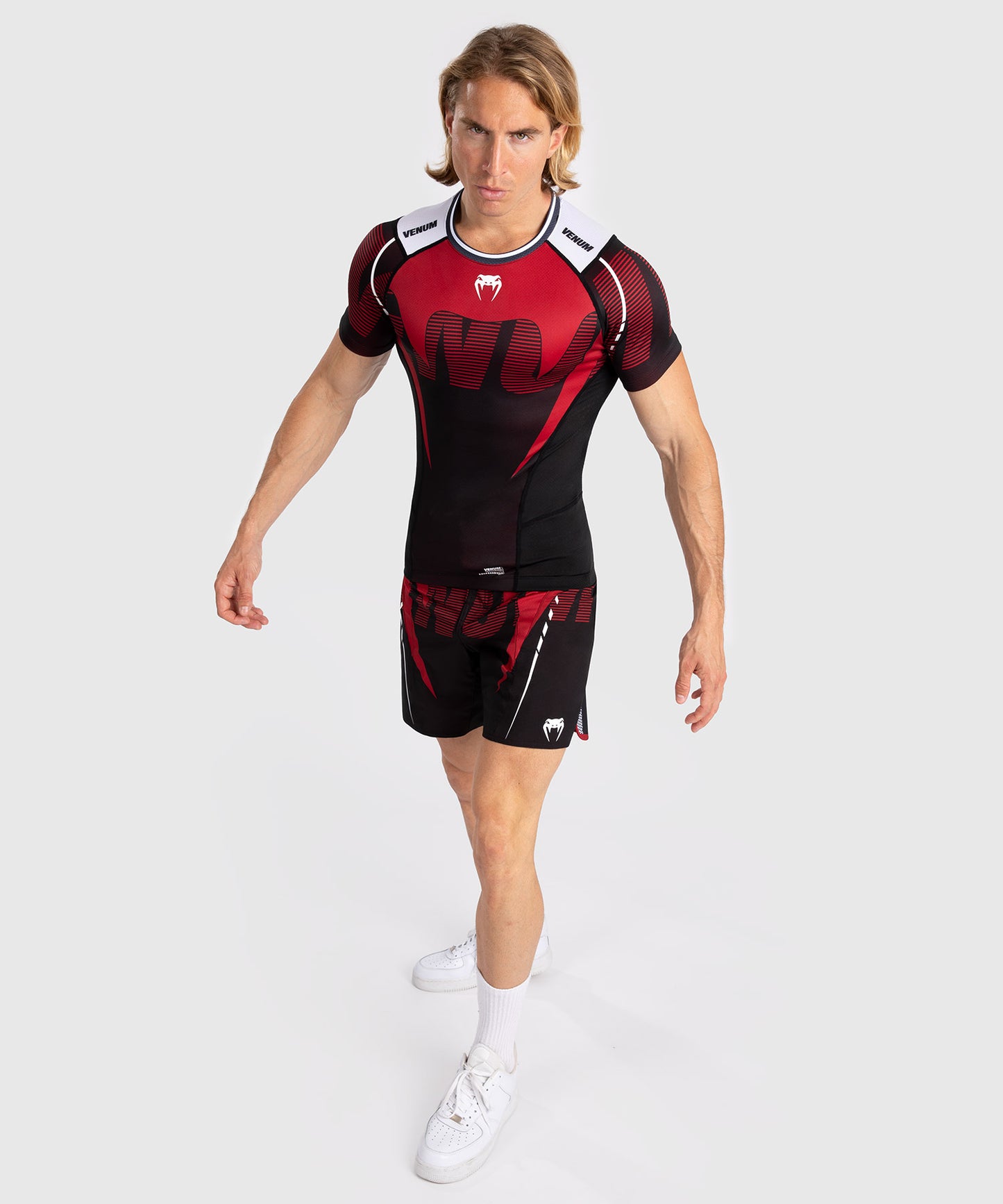 Venum Adrenaline Rashguard de Manga Corta para Hombre - Red
