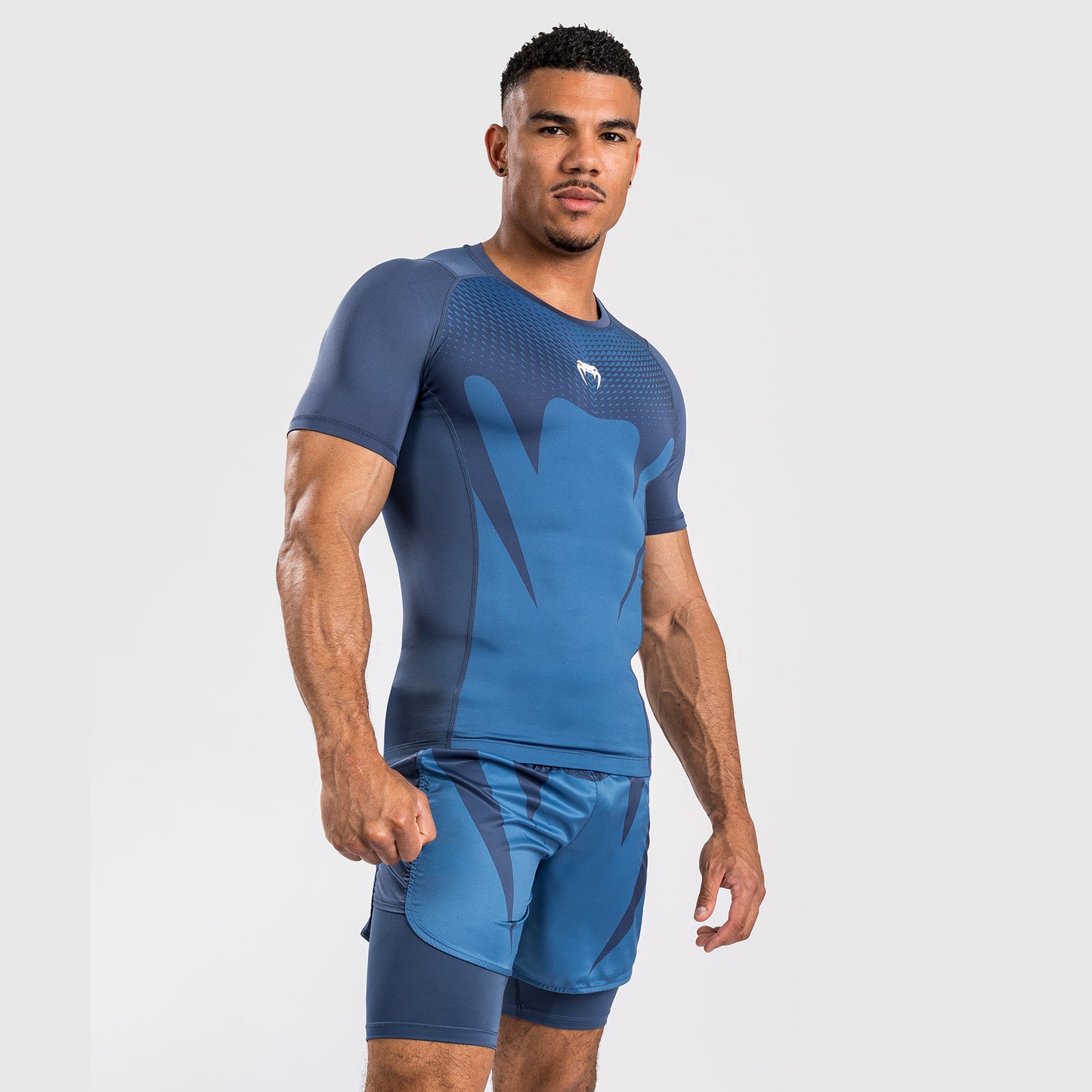 Venum Attack Rashguard de Manga corta para Hombre - Azul marino