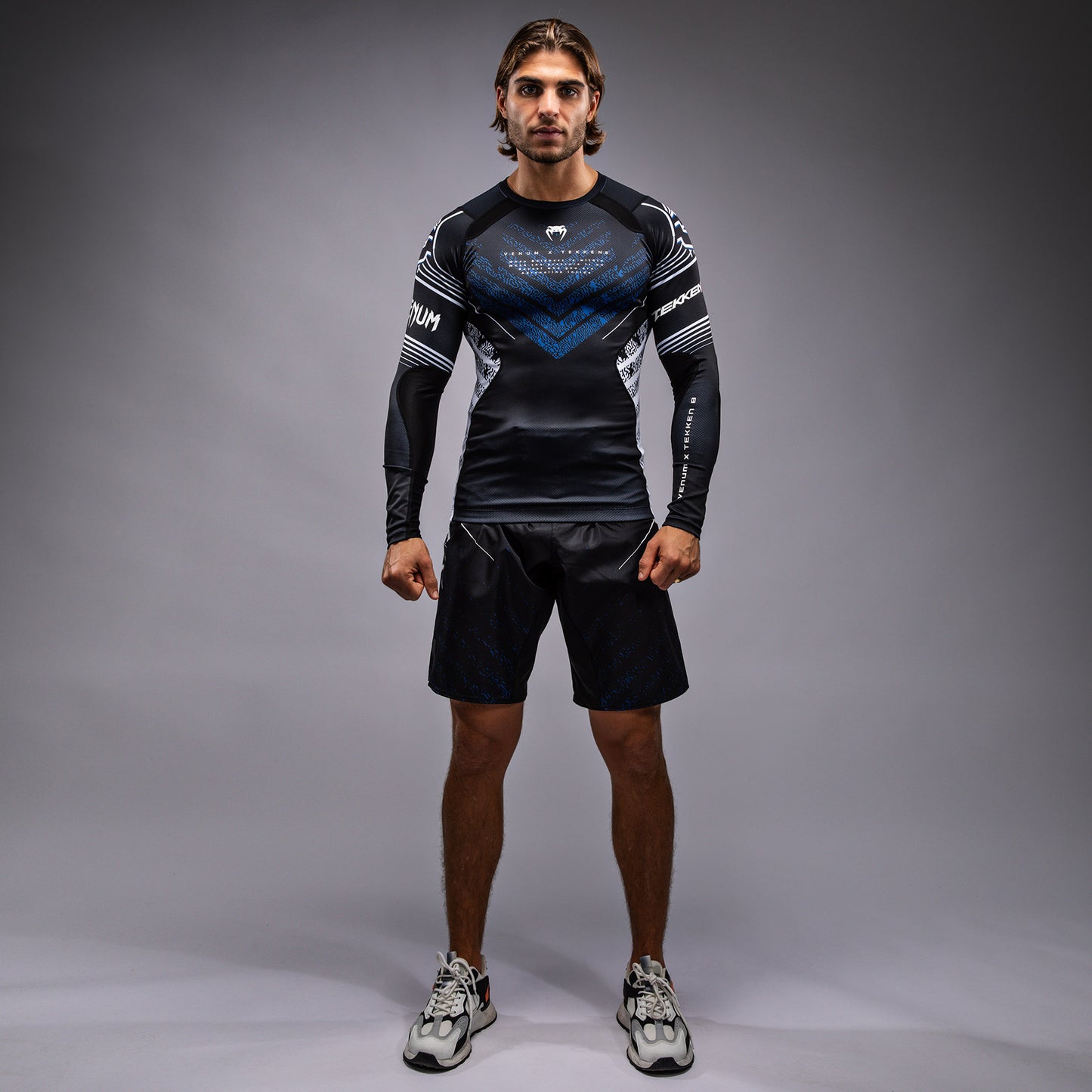 Venum x TEKKEN 8 - Jin Kazama Rashguard - Azul/Negro/Blanco