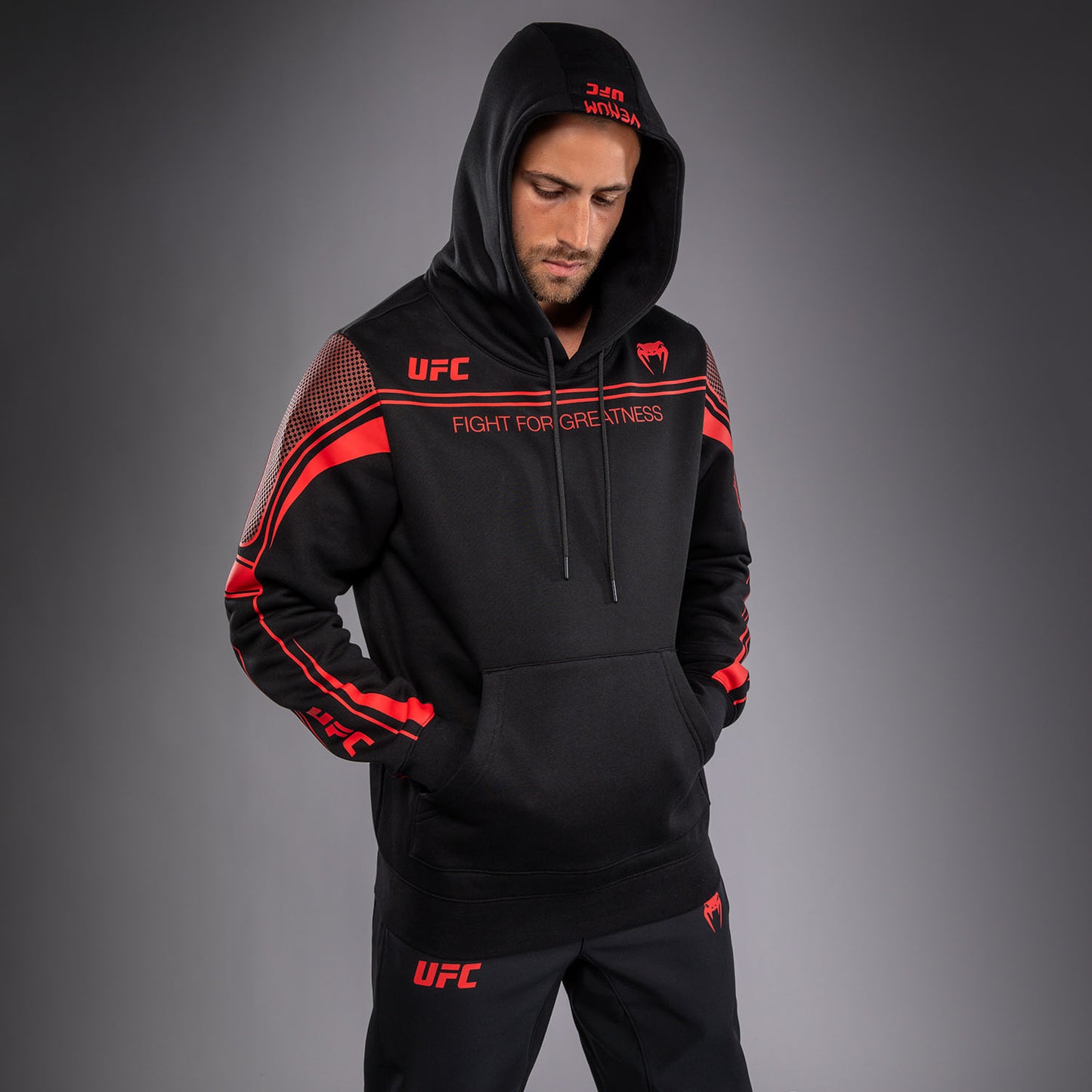 Venum UFC Unity by Venum Authentic Fight Week Sudadera con Capucha para Hombre - Negro