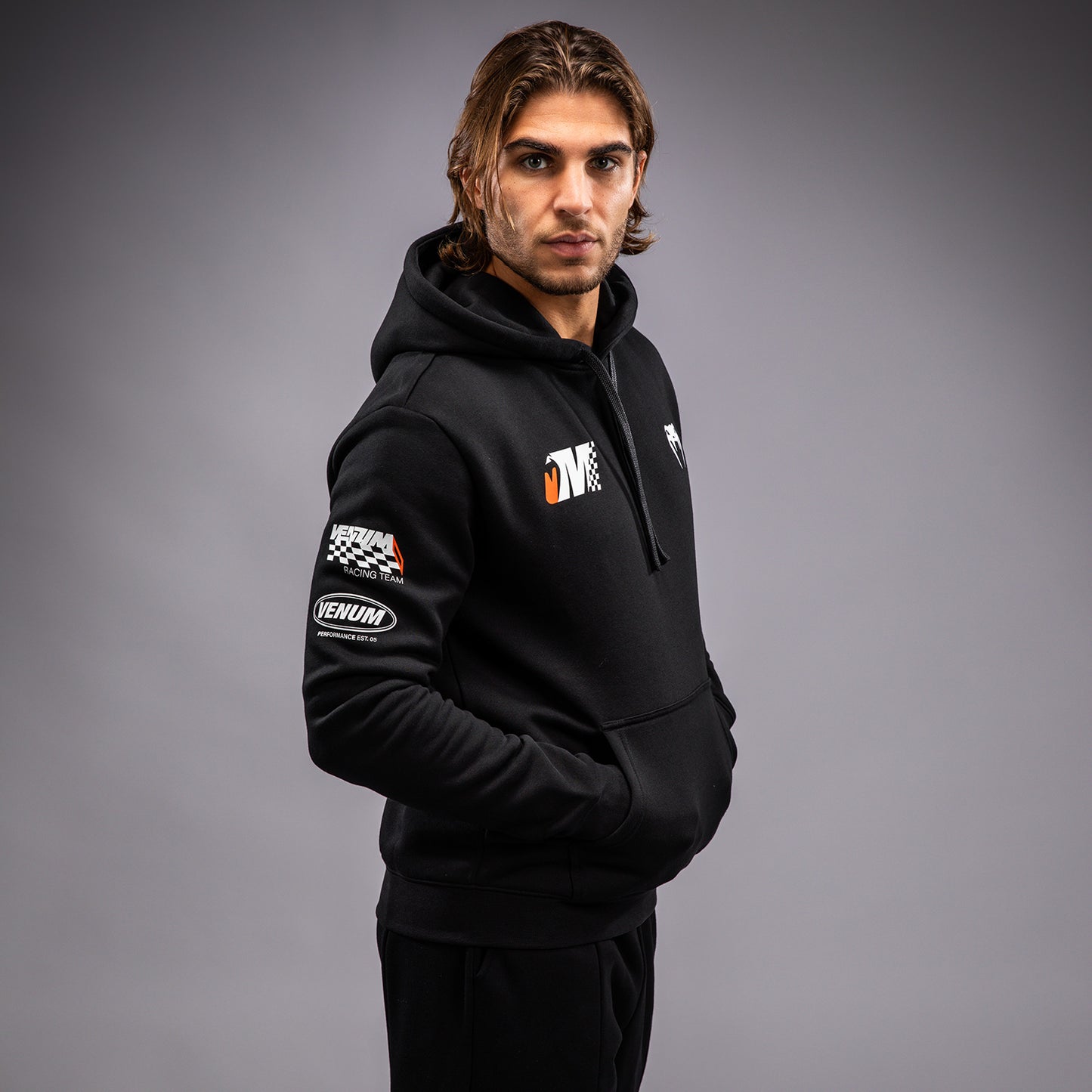 Venum Motorsport Sudadera con Capucha con Capucha - Negro Profundo
