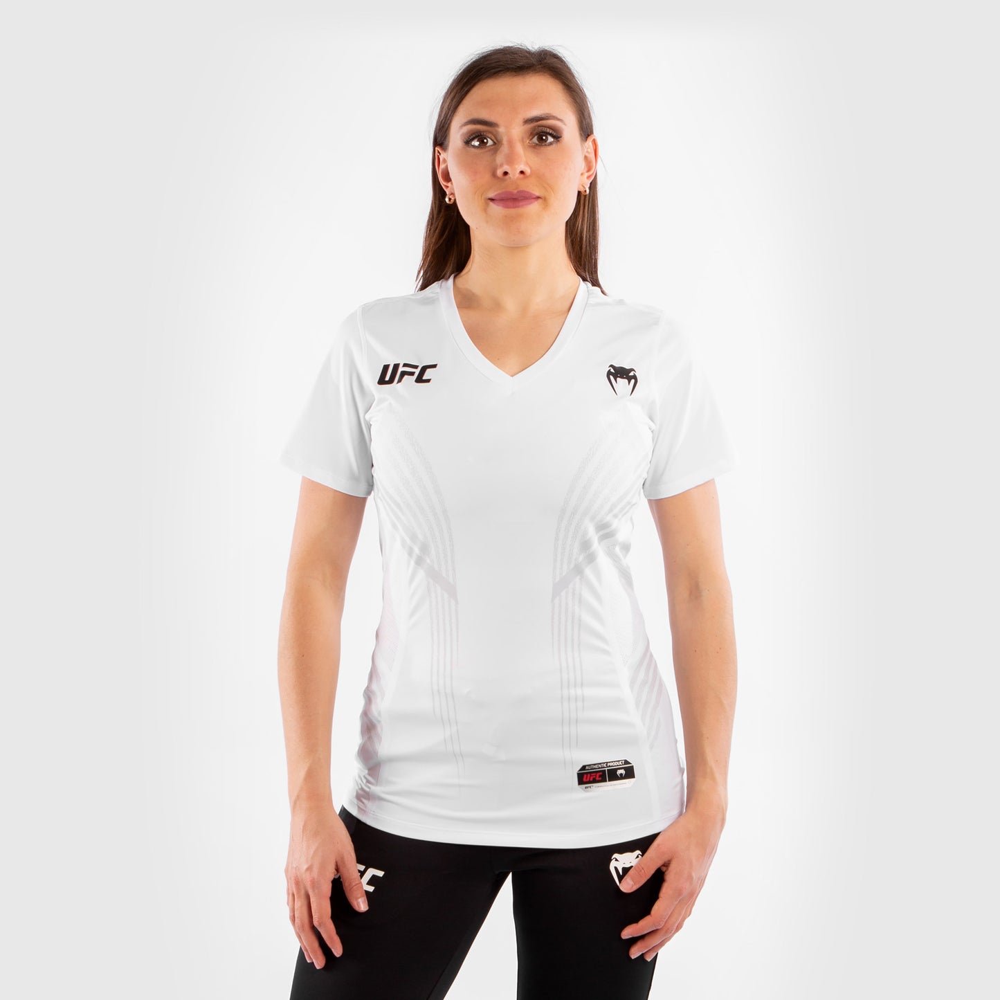 Camiseta Técnica Para Mujer Personalizada UFC Venum Authentic Fight Night - Blanco