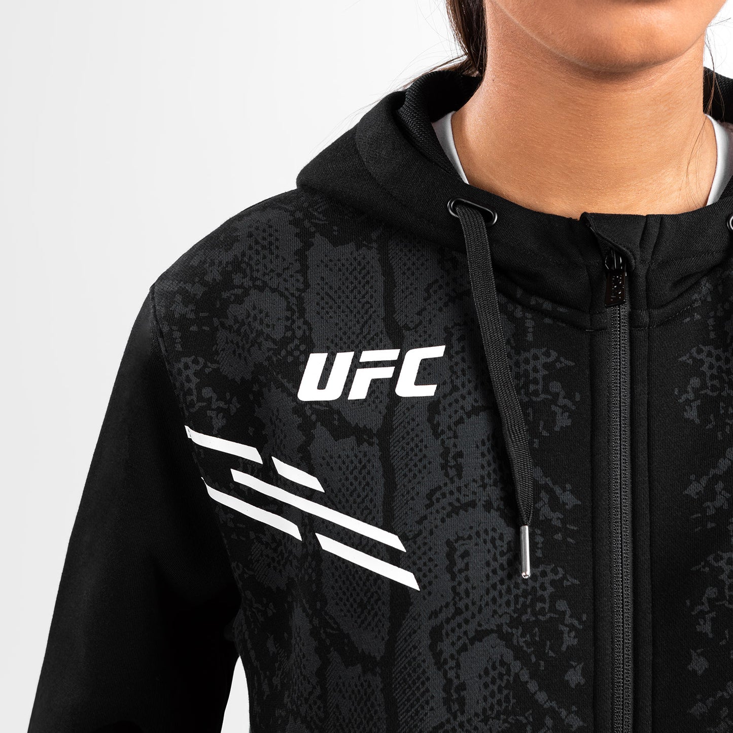 UFC Adrenaline by Venum Replica Sudadera con Capucha y Cremallera para Mujer - Negro