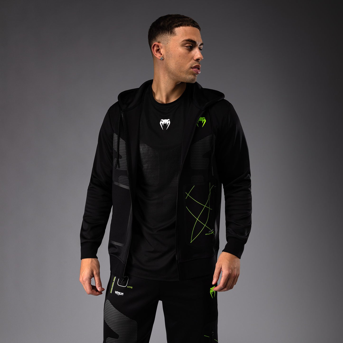 Venum Training Camp 4.0 Sudadera con capucha y cremallera - Negro/Verde