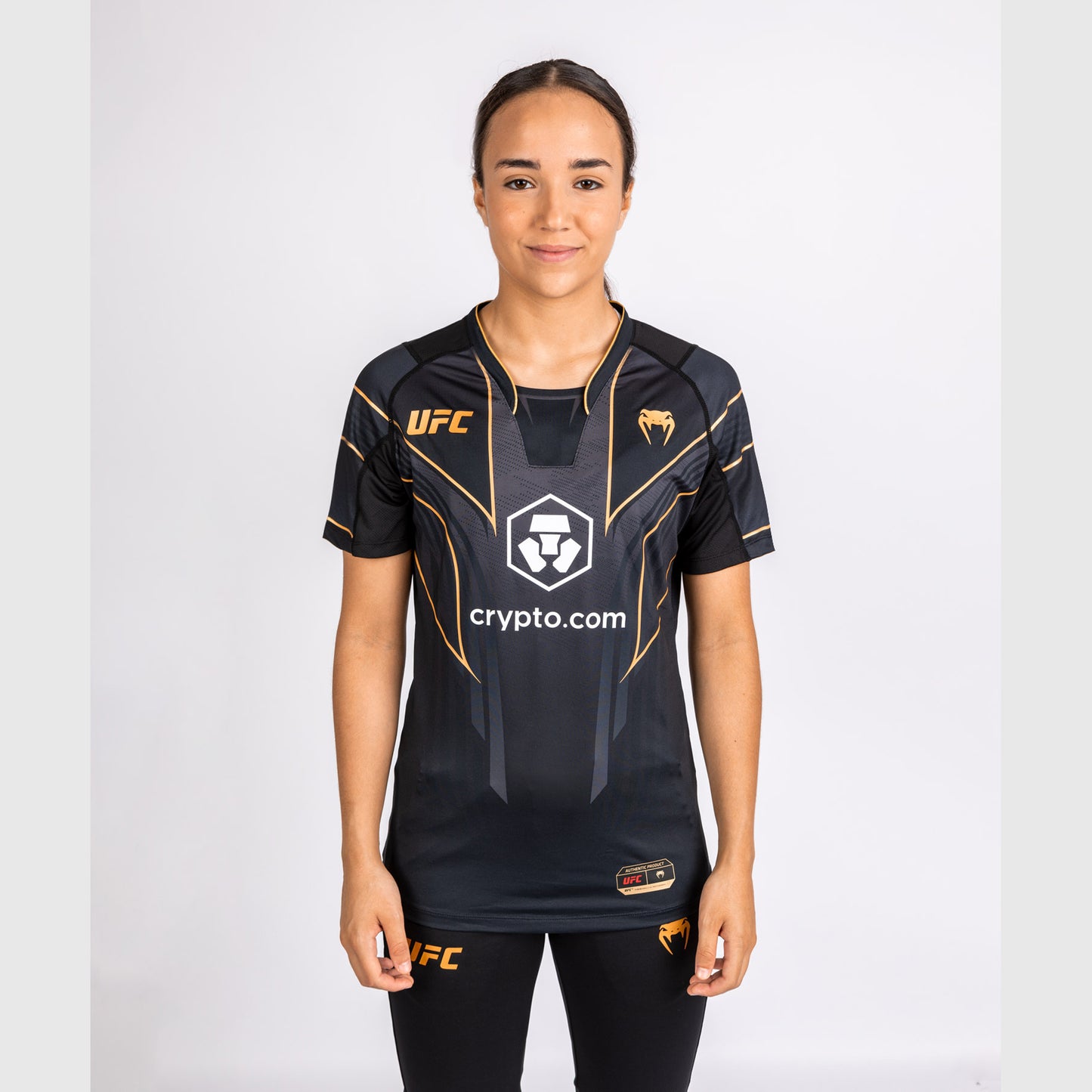 Camiseta auténtica personalizada UFC Venum Fight Night 2.0 para mujer - Campeón