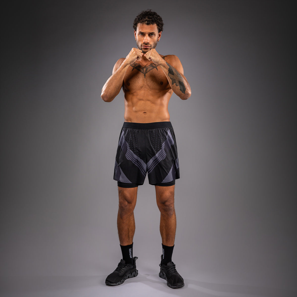 Venum No-Gi 6.0 Pantalón Corto de Entrenamiento - Negro/Gris