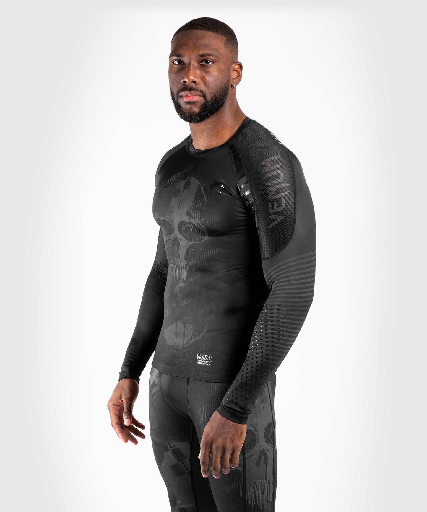 Rashguard Venum Skull - mangas largas - Negro / Negro