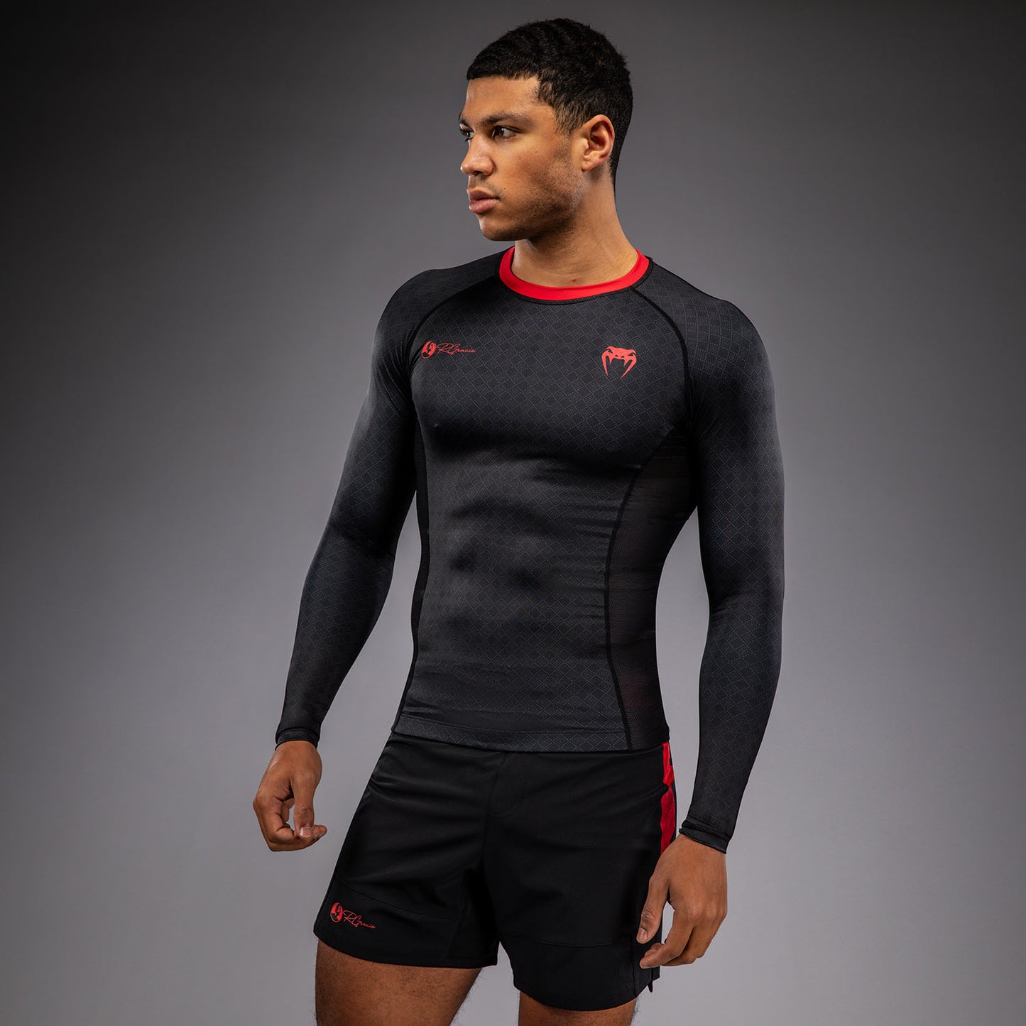 Venum x Roger Gracie Signature Rashguard Manga Larga - Negro/Rojo