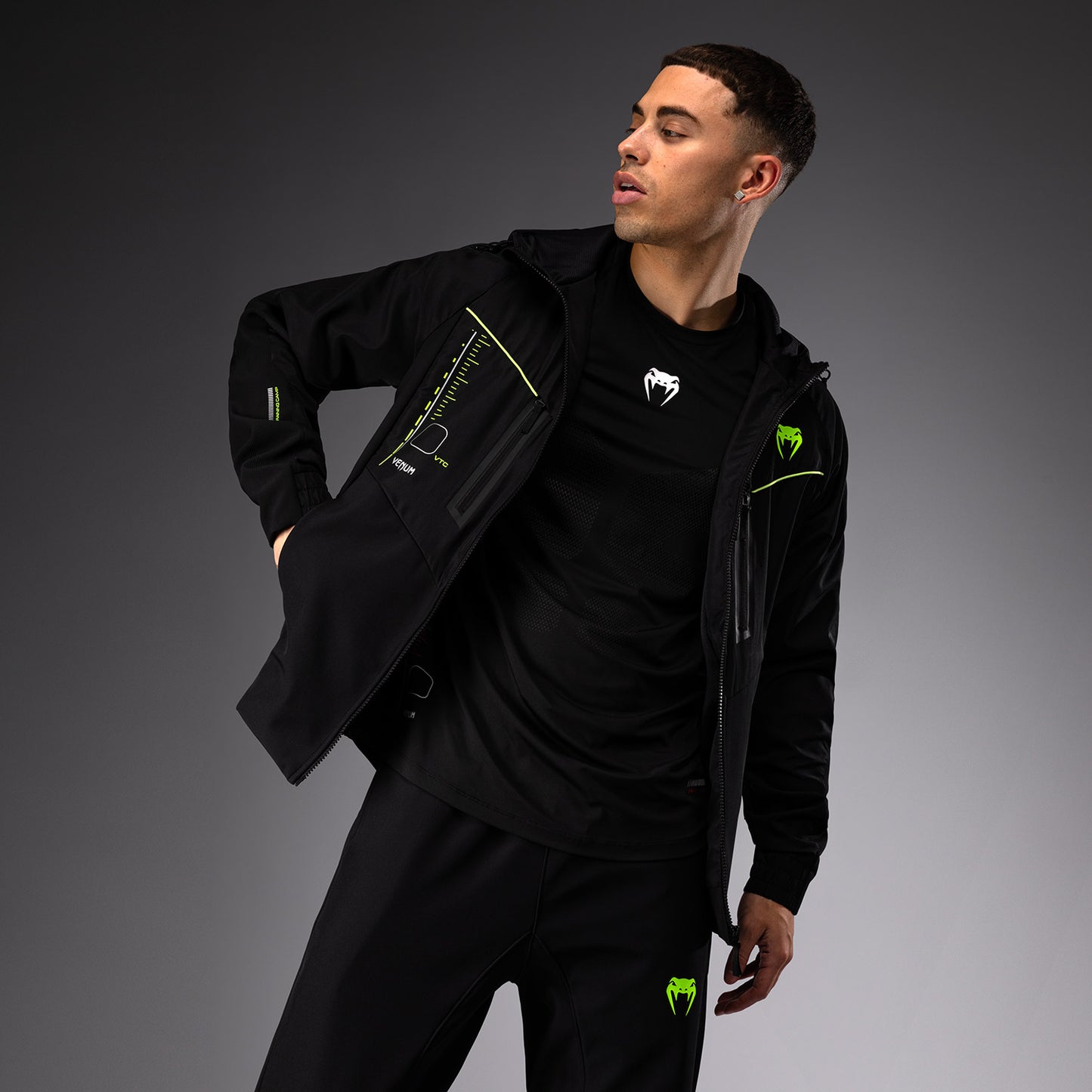 Venum Training Camp 4.0 Chaqueta de chándal - Negro/Verde neón
