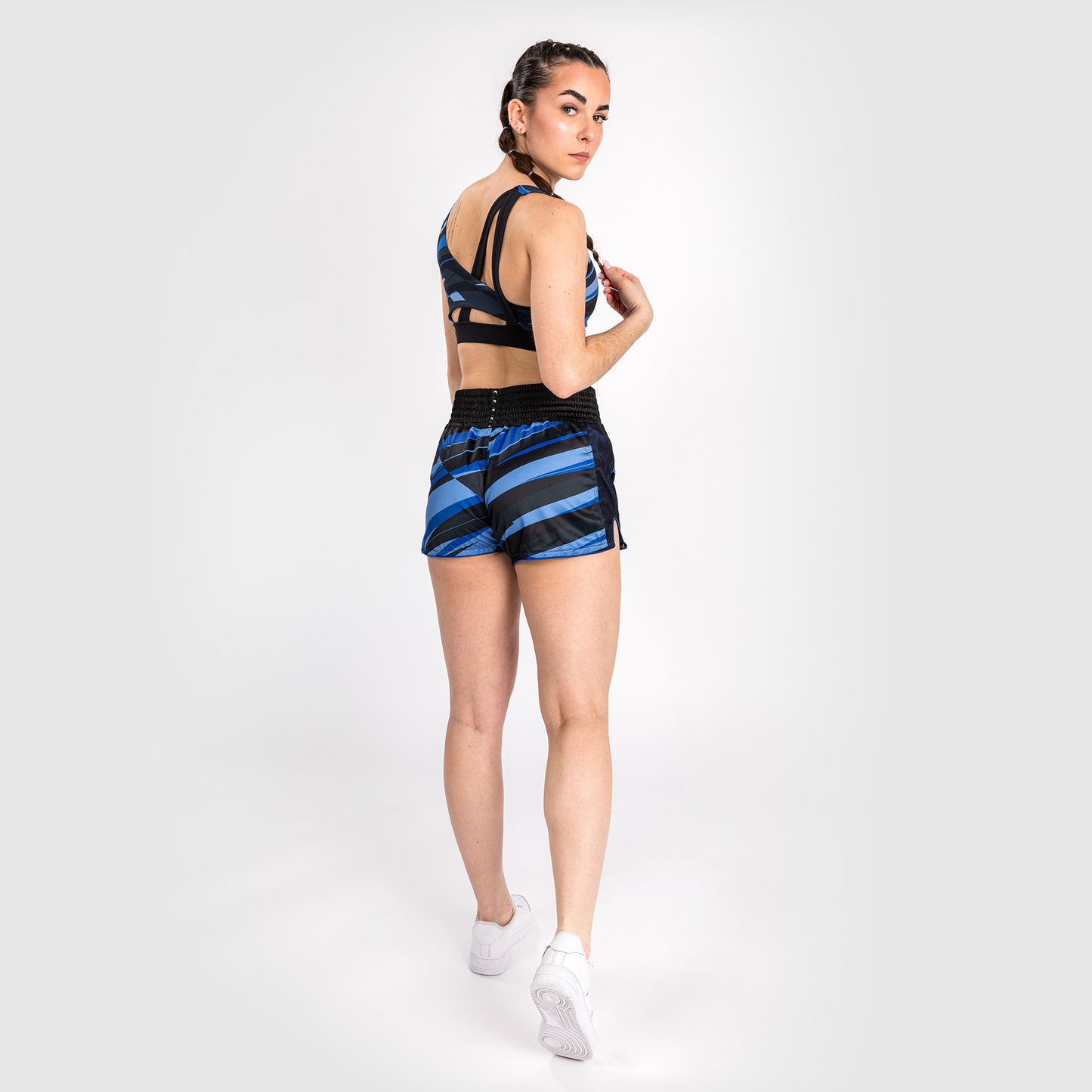 Venum Abyss Pantalones Cortos de Muay Thai para Mujer - Azul Sombra