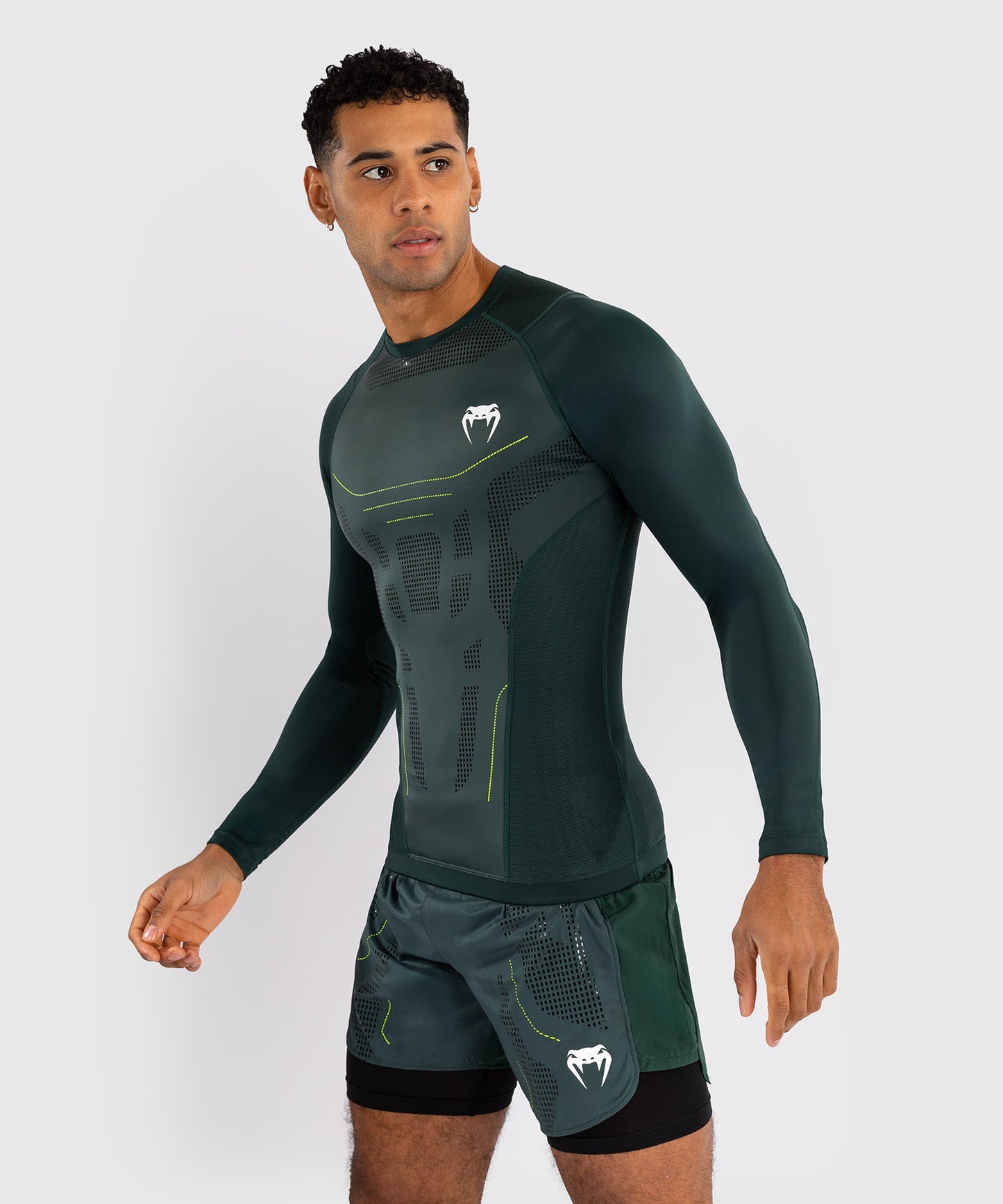 Venum Technical 3.0 Camiseta de Manga Larga Rashguard - Verde Bosque