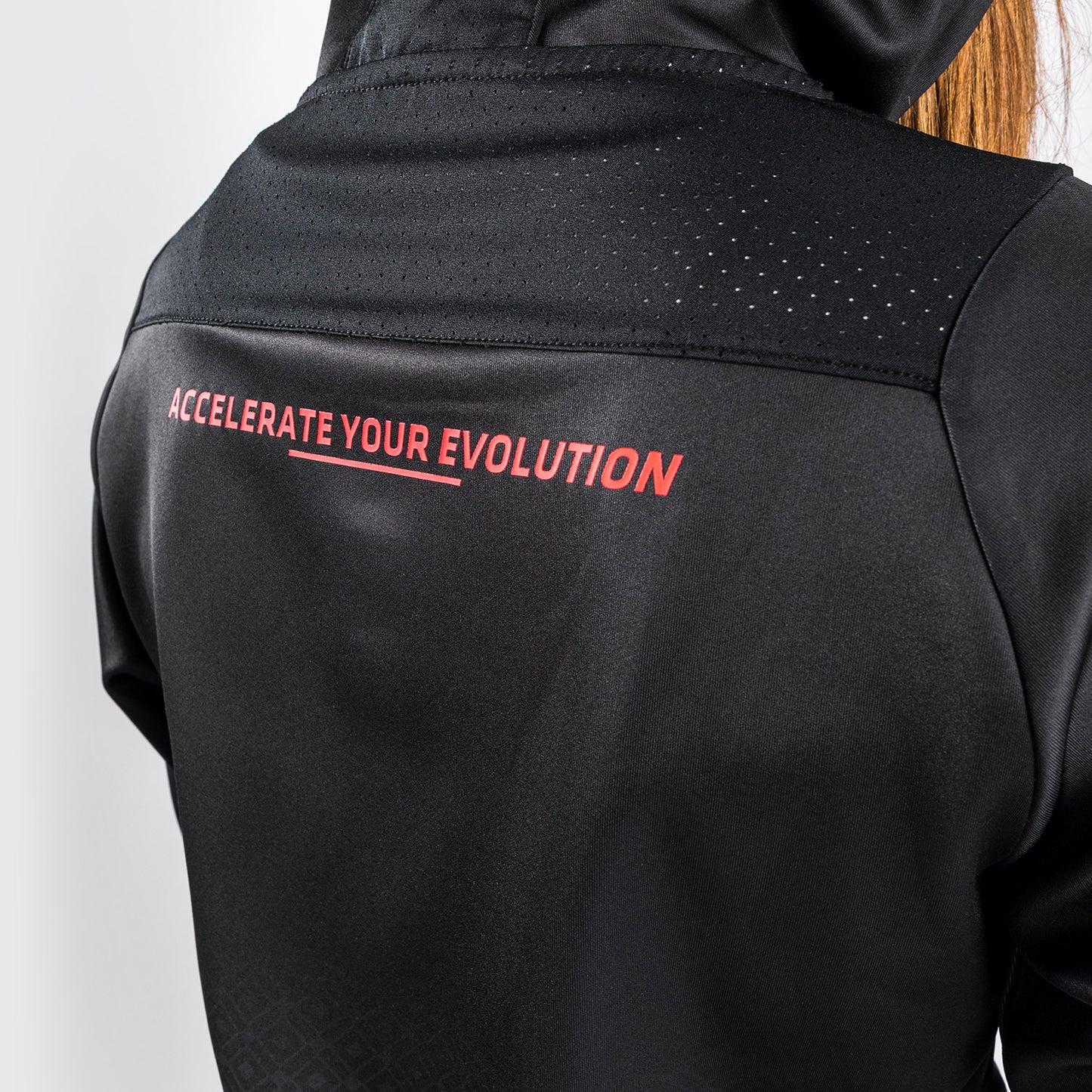 Sudadera con capucha Venum UFC Performance Institute - Para mujer - Negro/Rojo